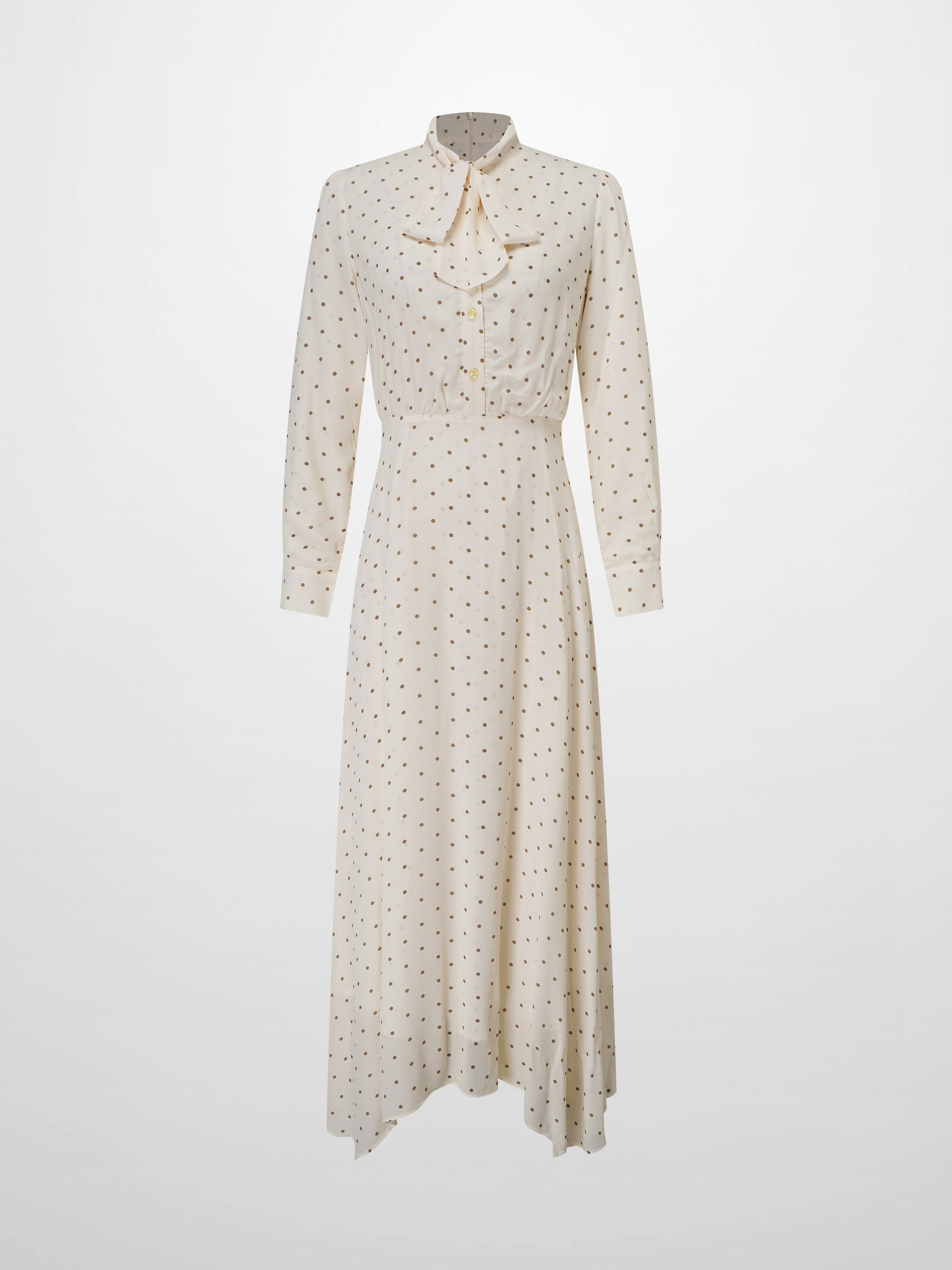 Katie Dress-Cream Polka Dot