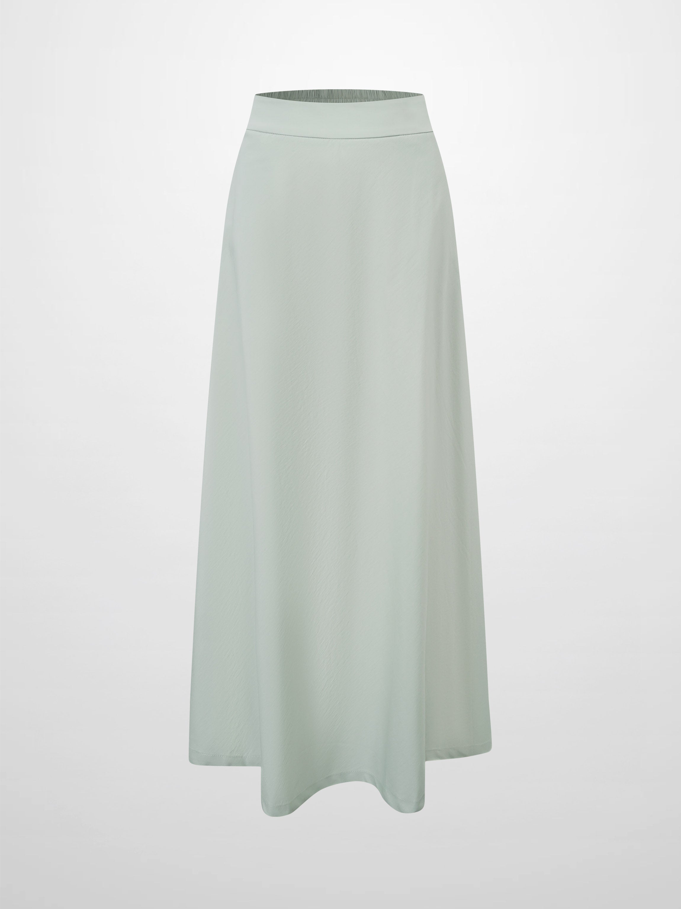 Elastic Back Maxi Cotton Blend Skirt-Dusty Mint