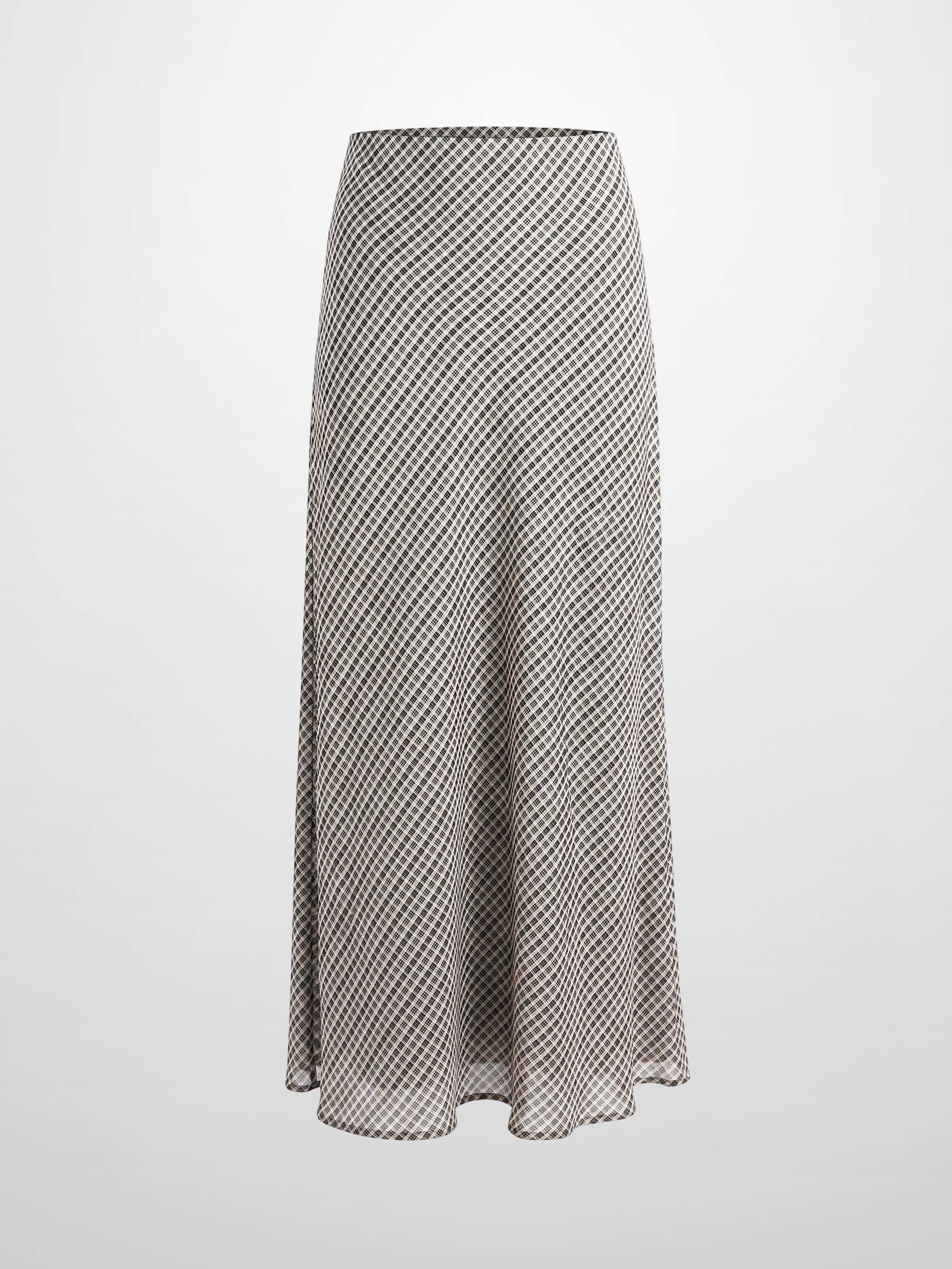Plaid Slip Skirt - Black Plaid