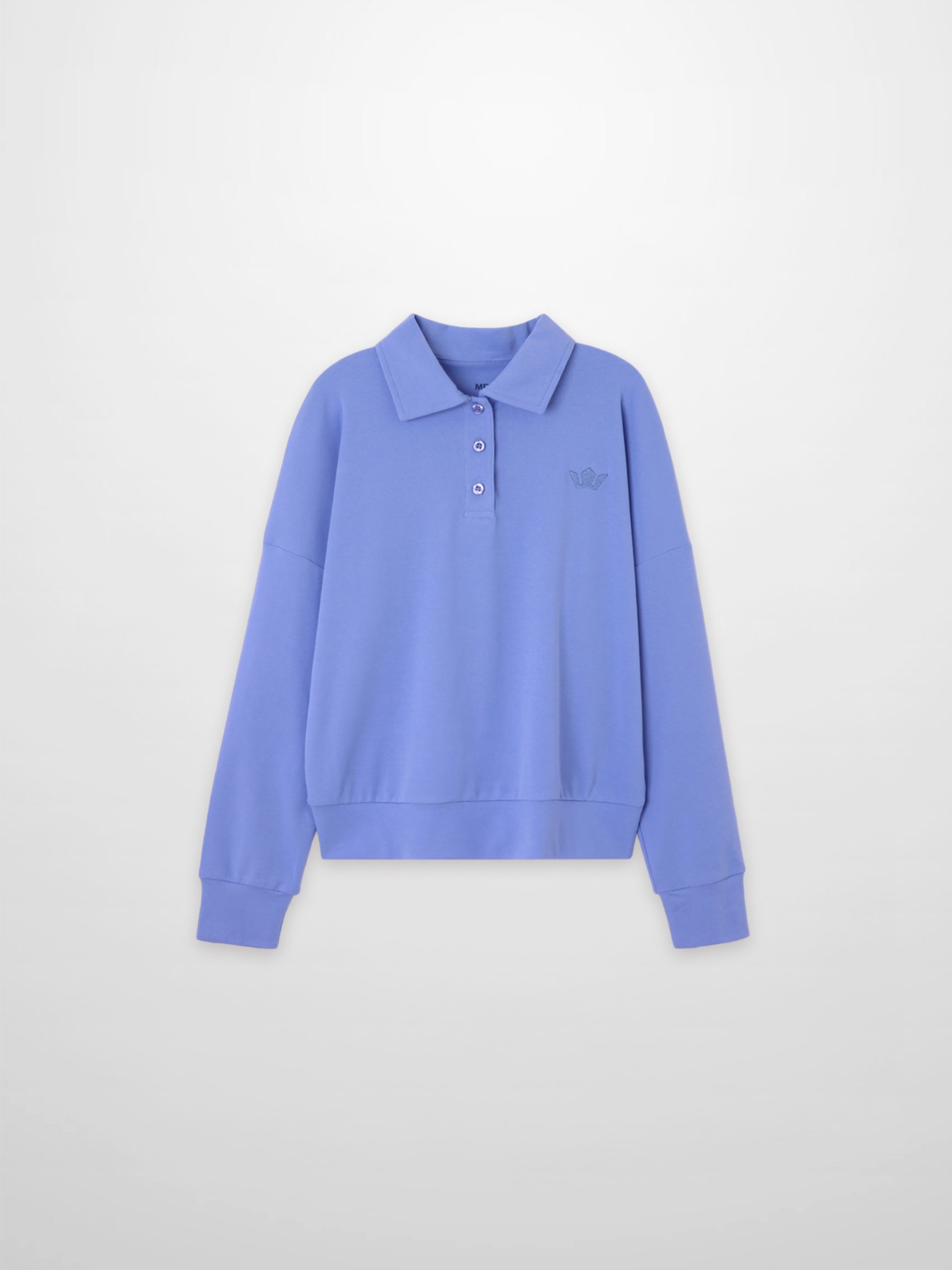Collared Bomber Tee-Periwinkle