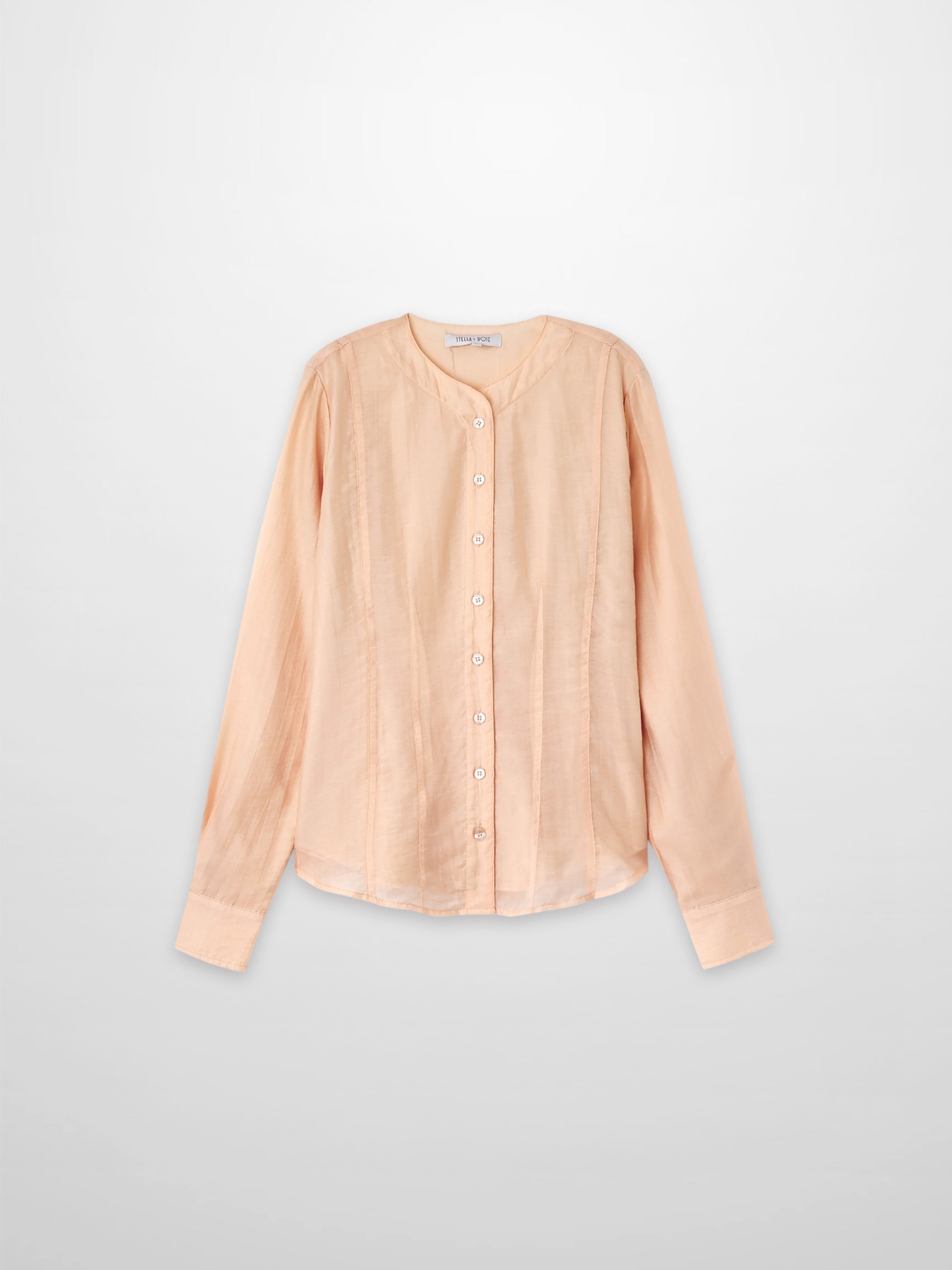 High V Neck Blouse-Oatmeal