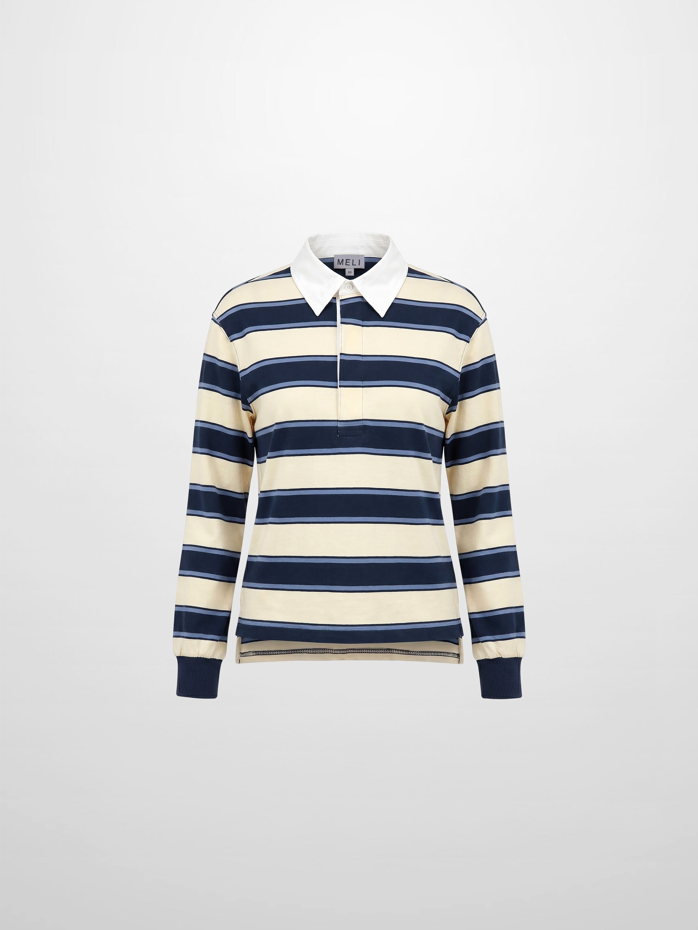 Wide Stripe Rugby T-Shirt-Navy Stripe