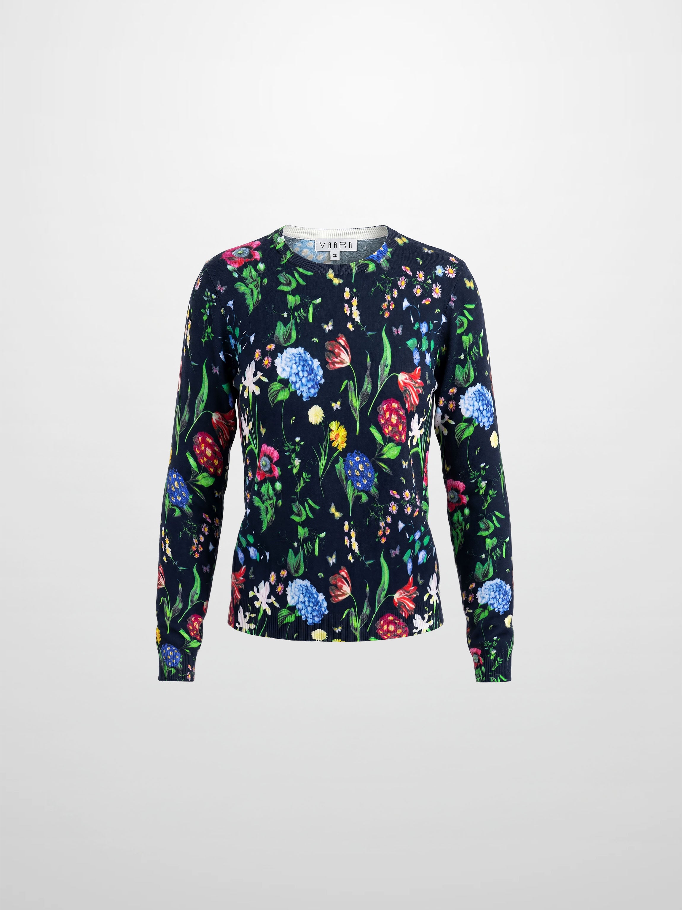 Printed Sweater-Navy Floral