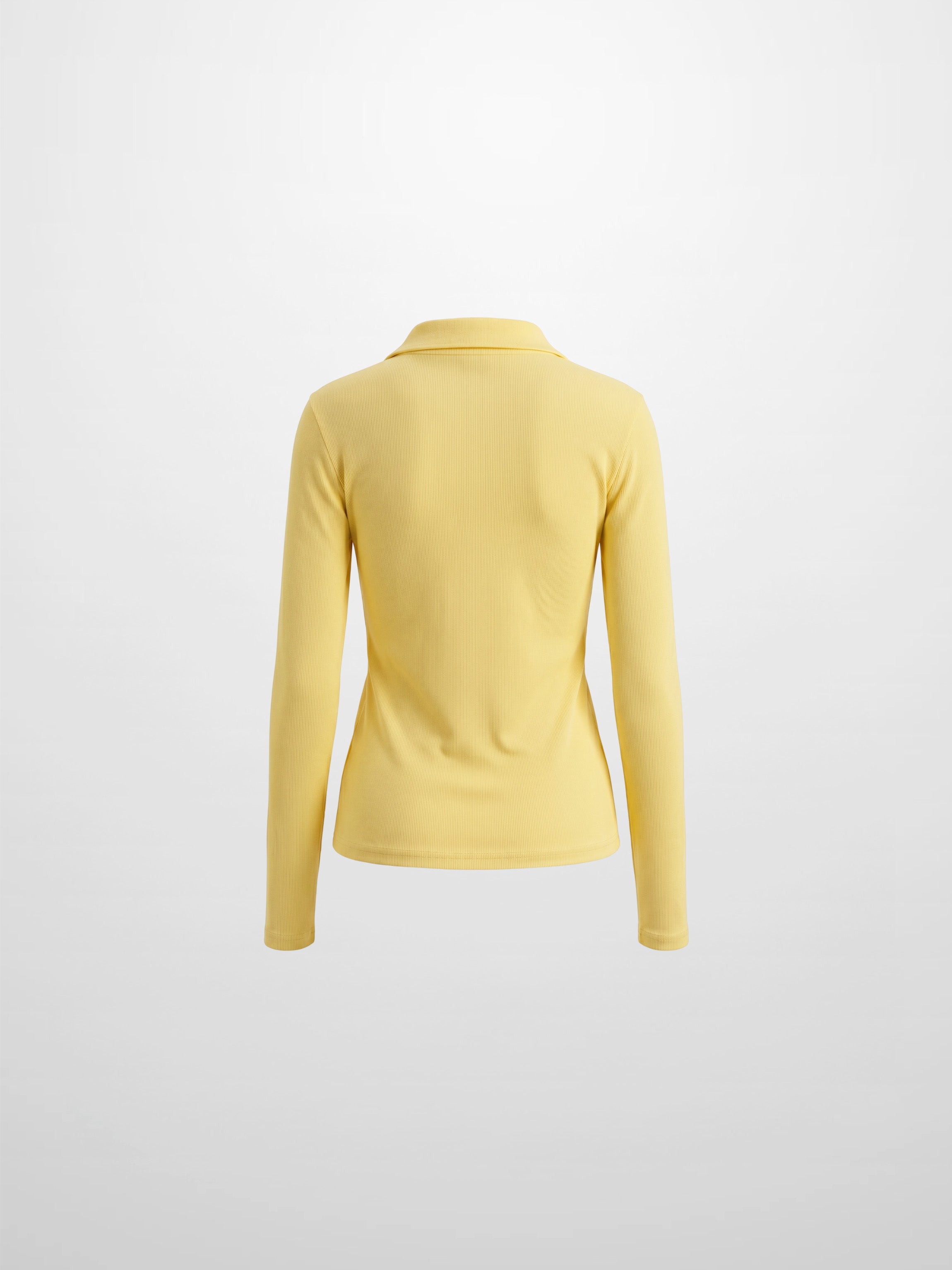 Ribbed Button Down Shirt-Butter Yellow