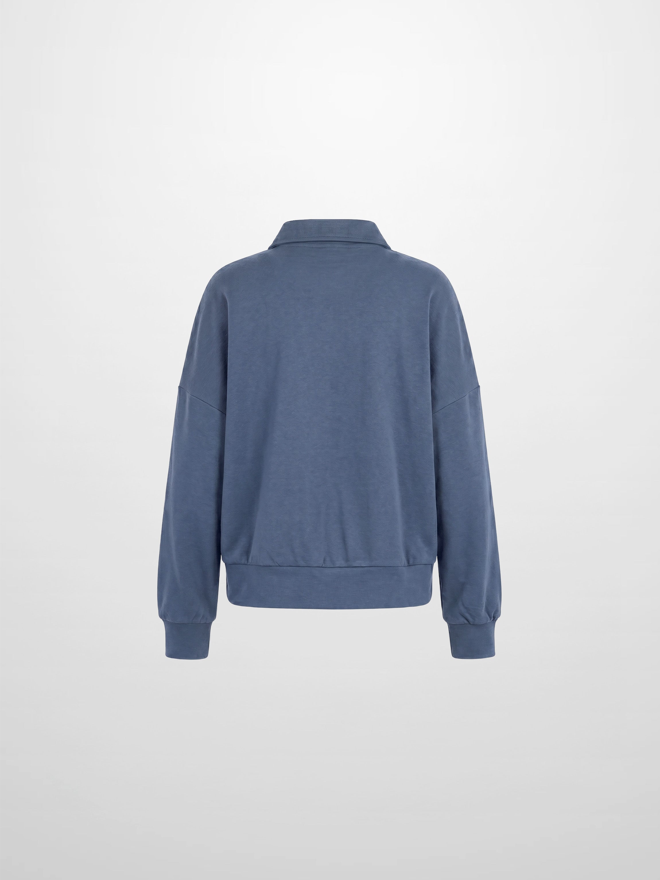 Collared Bomber Tee-Grey Blue