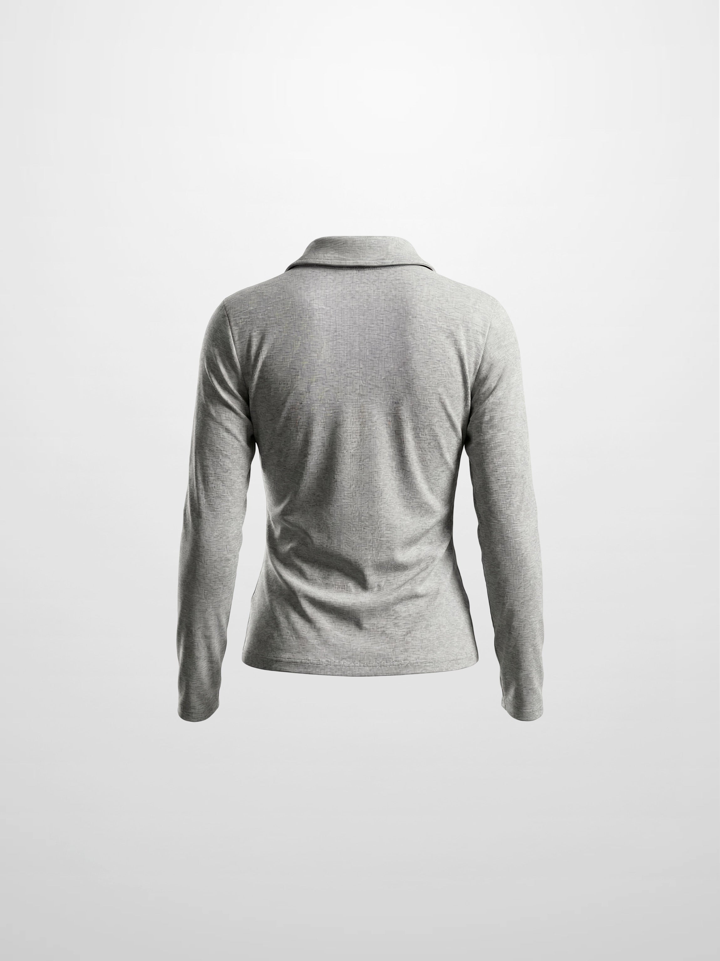 Ribbed Button Down Shirt-Heathered Grey