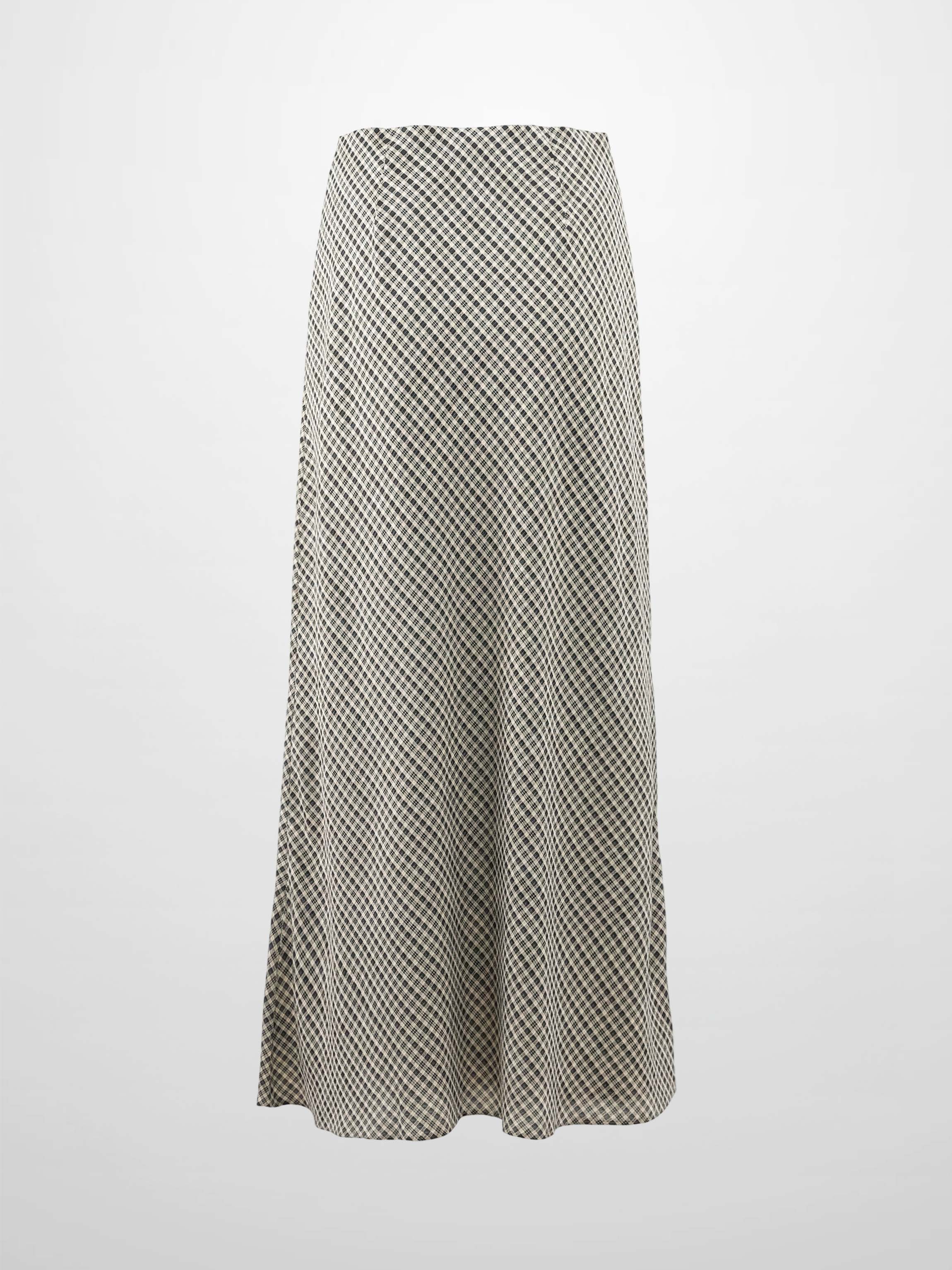 Plaid Slip Skirt - Black Plaid