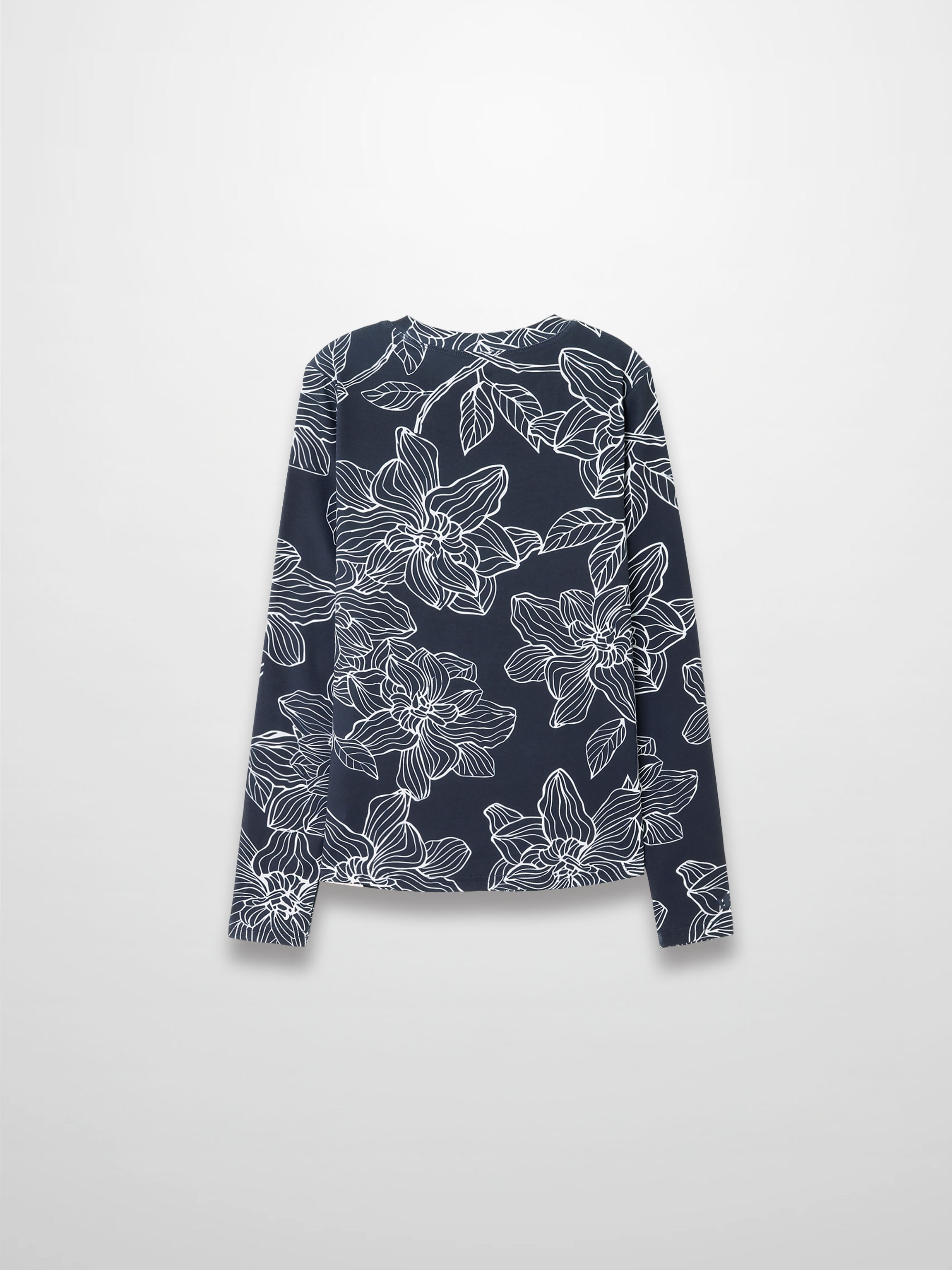 Basic Printed T-shirt-Navy/White Floral