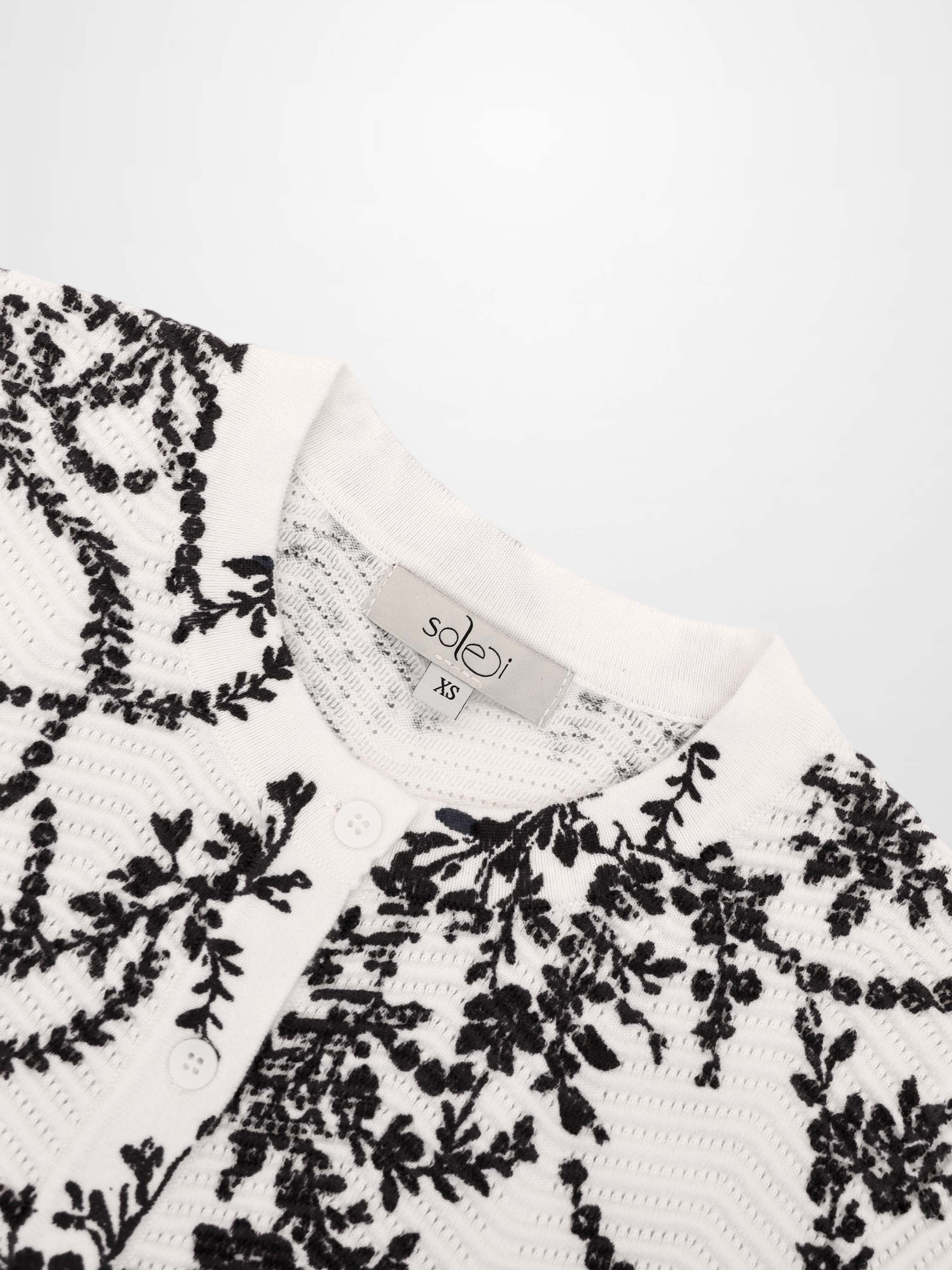 Printed Wave Cardigan-Scattered Vines