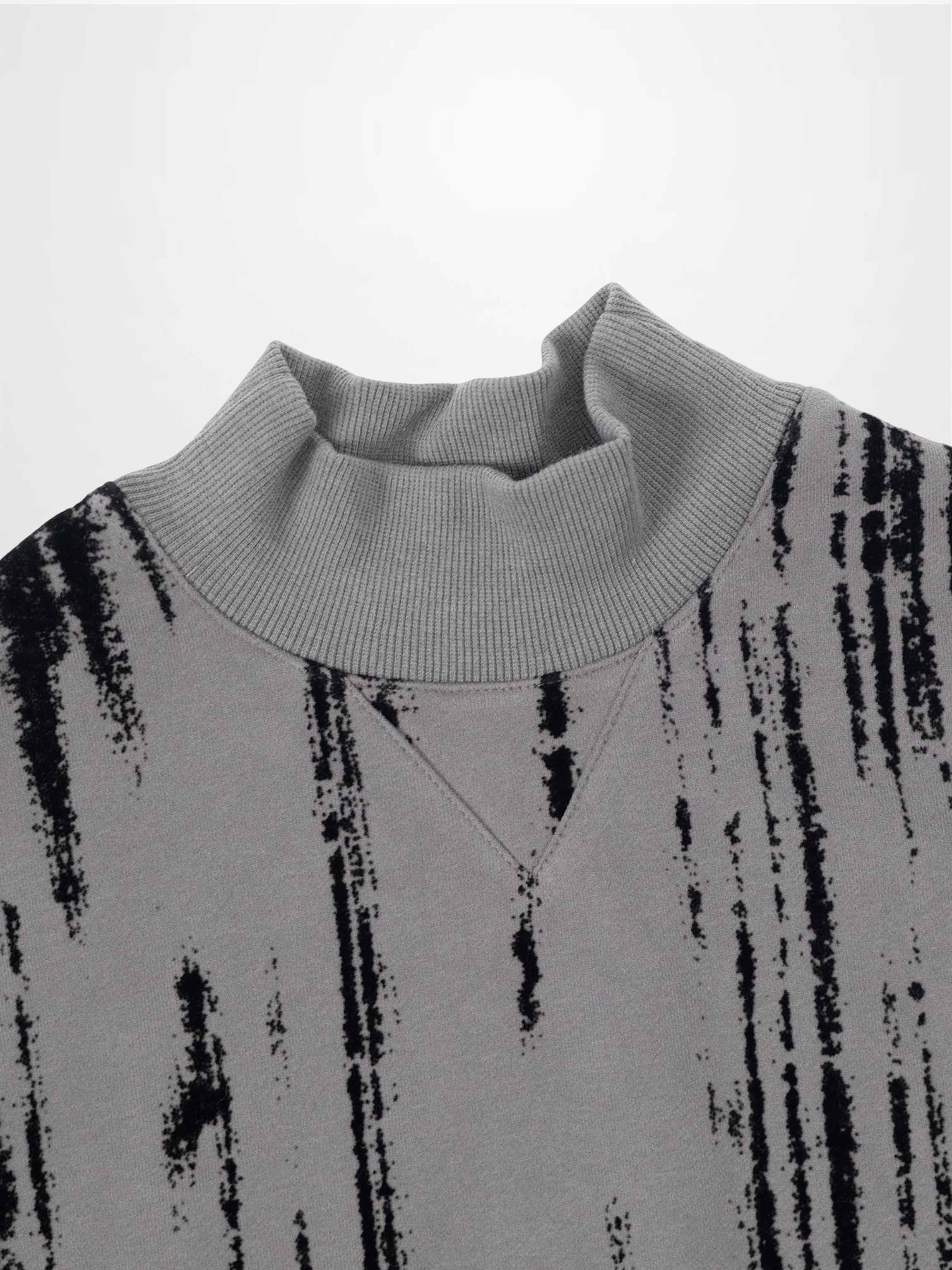 Tie Dye Splash Sweatshirt-Light Grey/Black