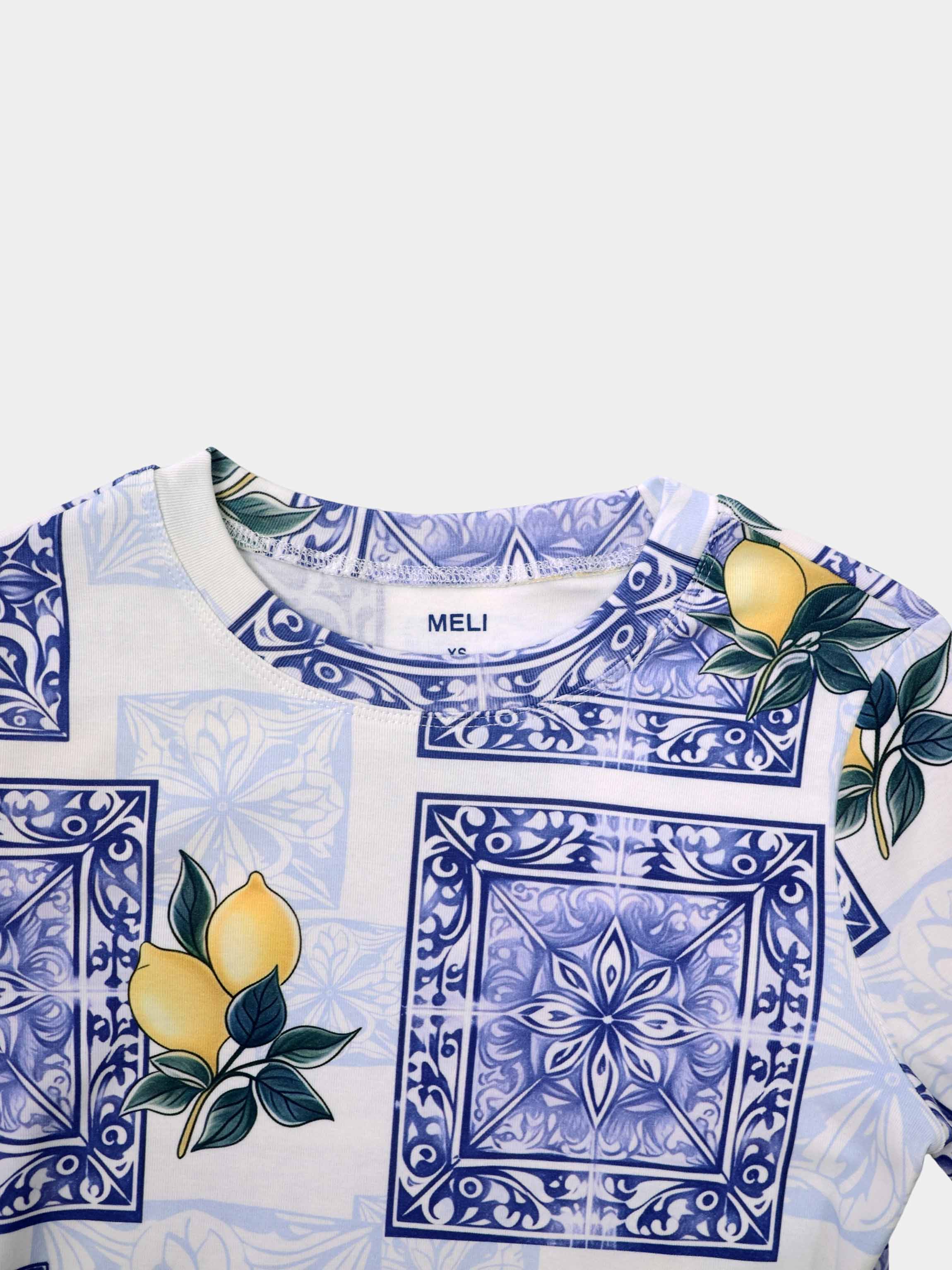 Basic Printed T-shirt-Lemon Paisley