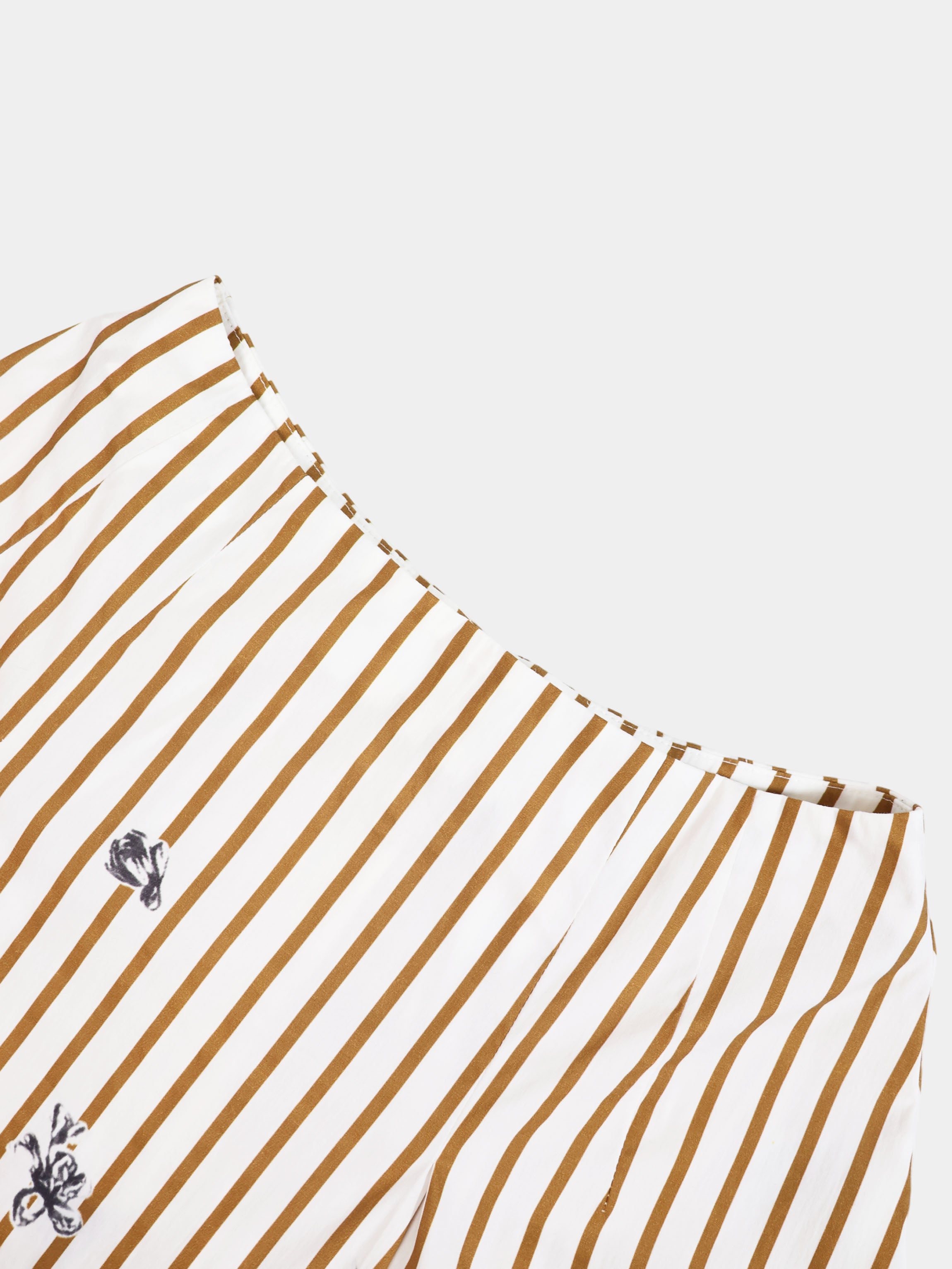 High Waisted Printed Skirt-Brown/Cream Stripe