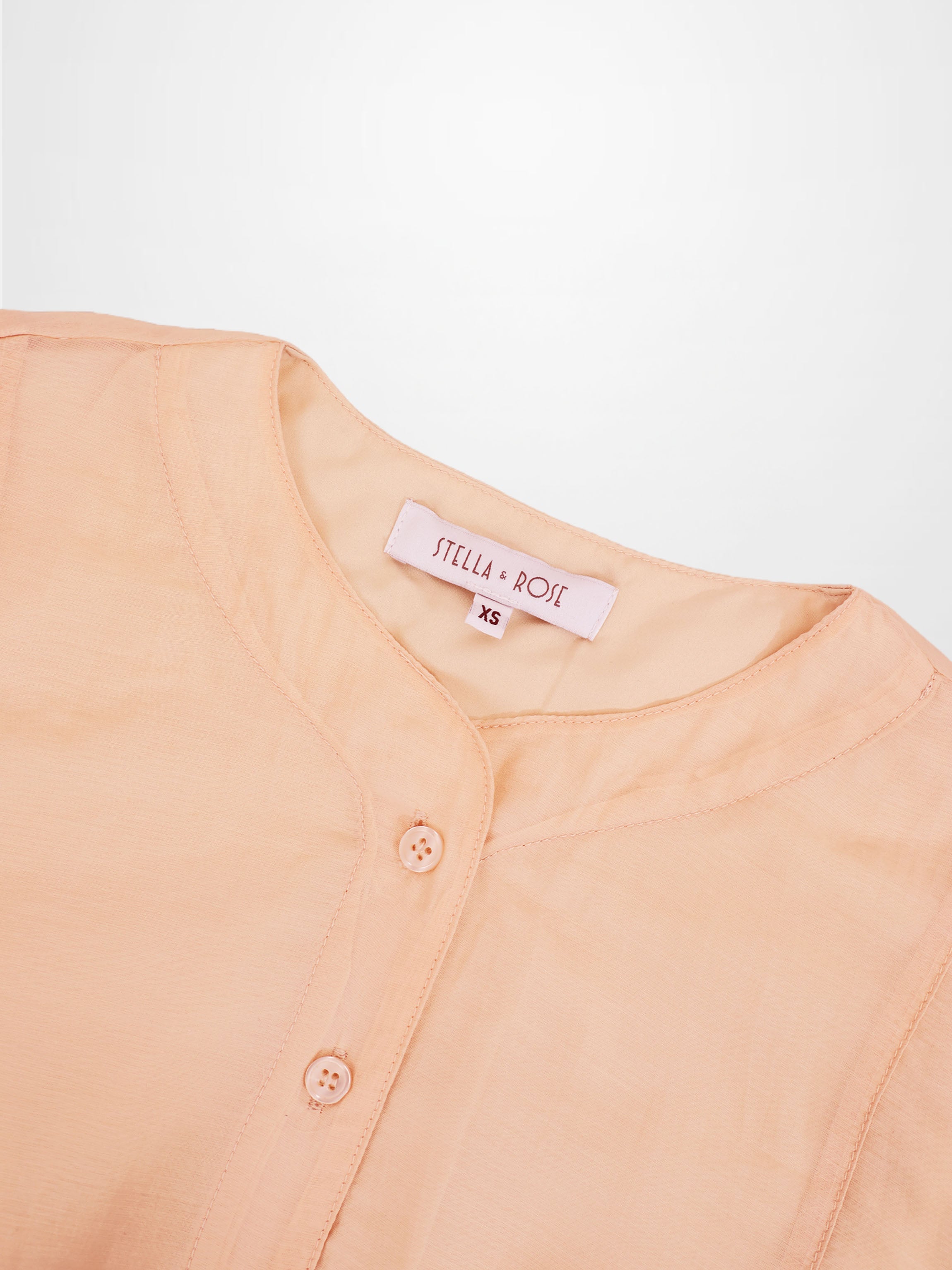 High V Neck Blouse-Oatmeal