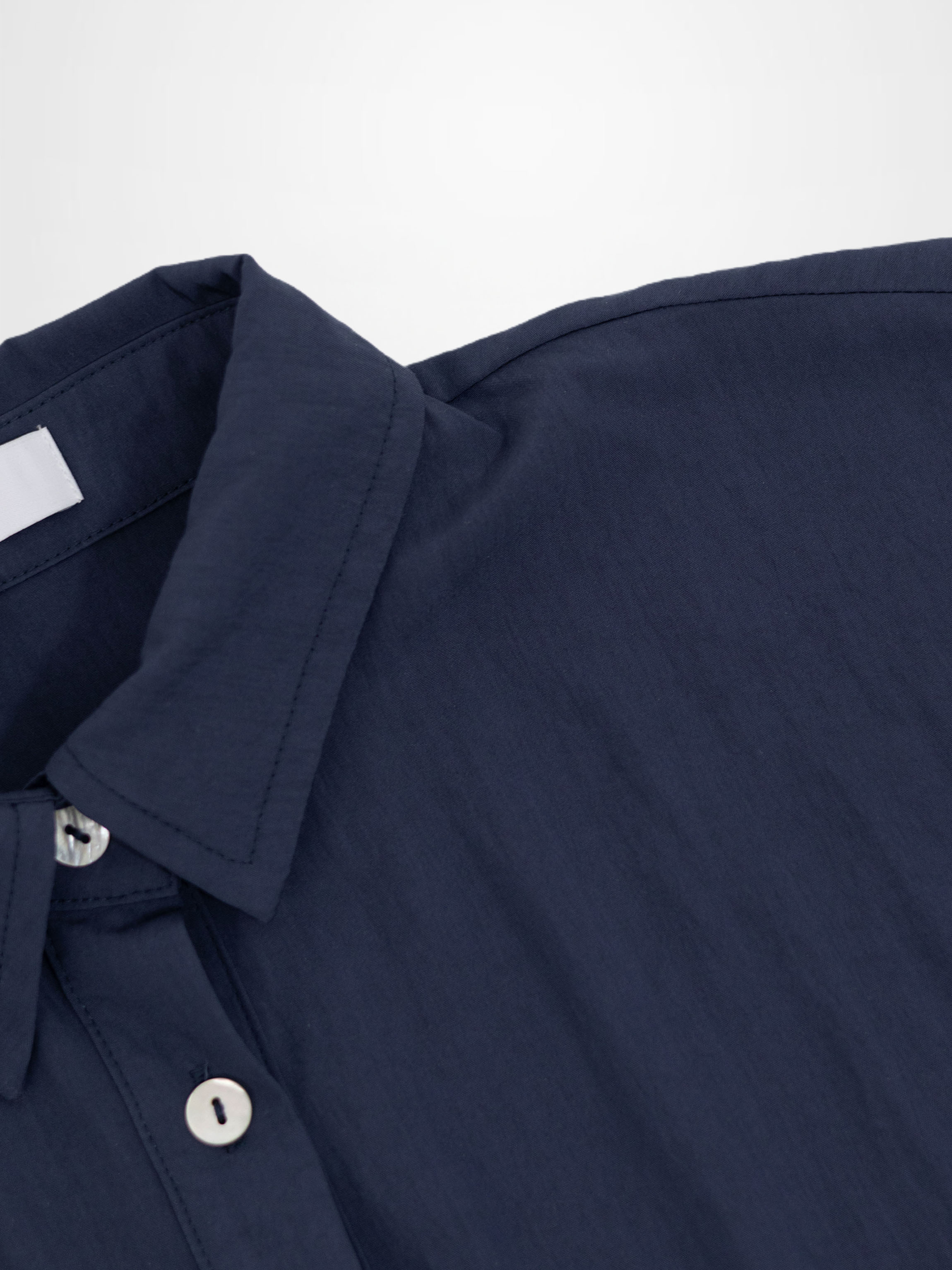 Boxy Dolman Sleeve Crinkle Blouse-Navy