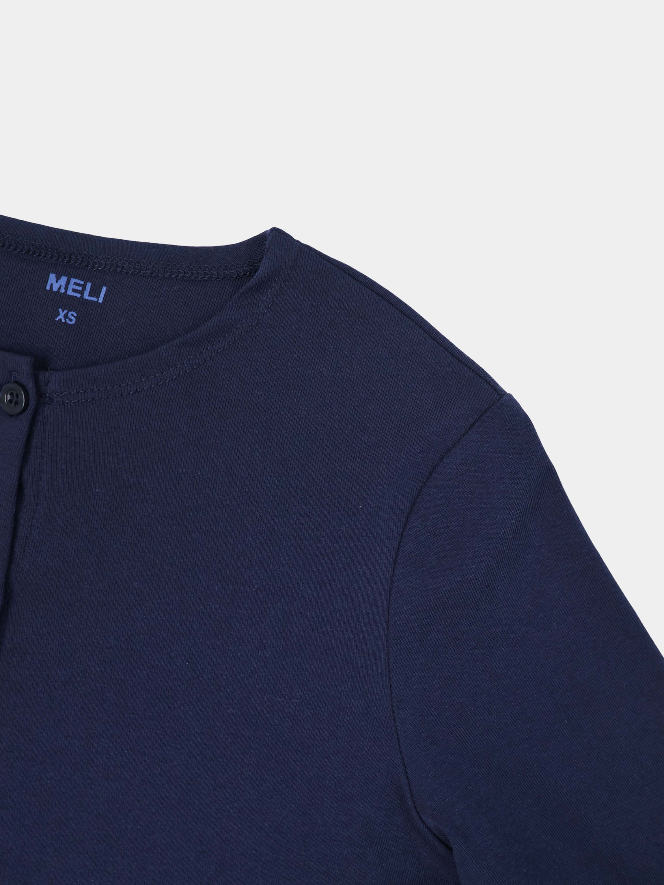 Crop T-Shirt Cardigan-Navy