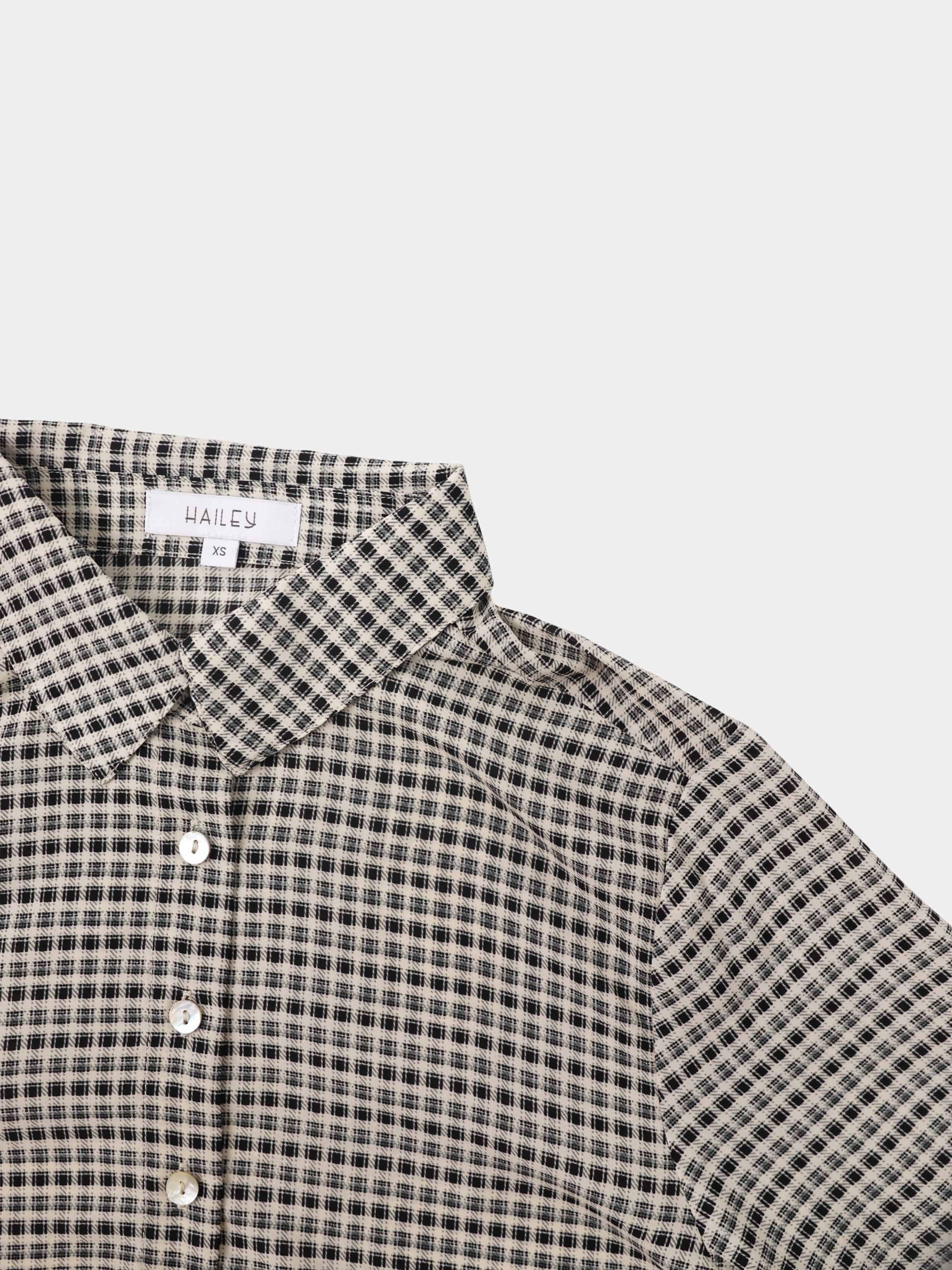 Plaid Blouse - Black Plaid
