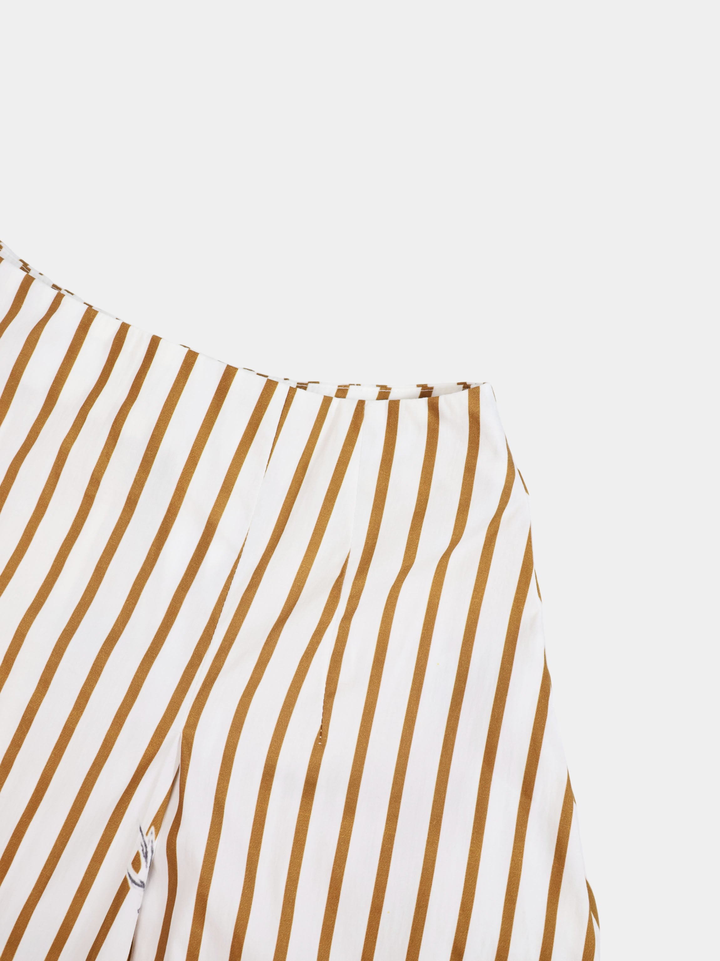 High Waisted Printed Skirt-Brown/Cream Stripe