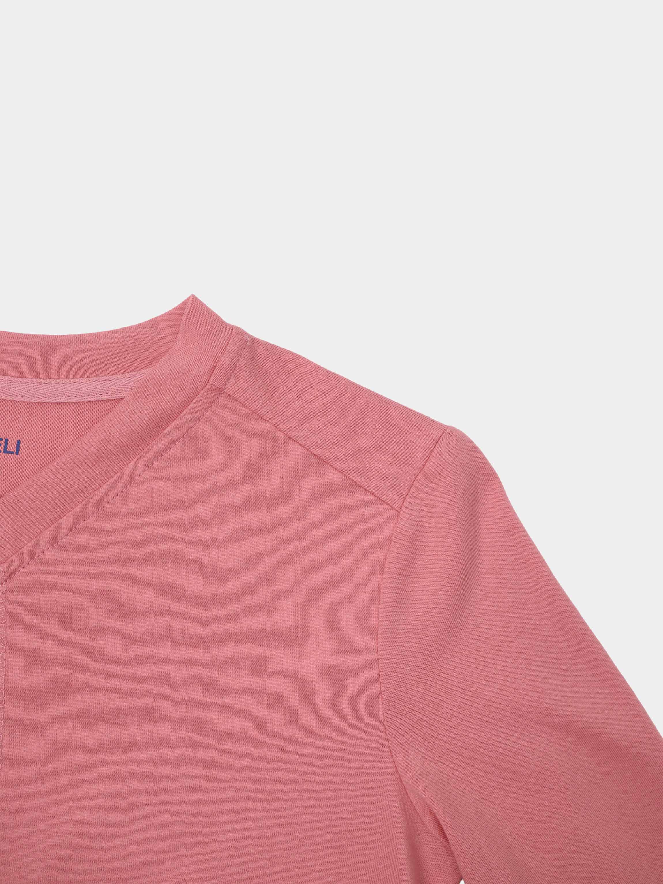 Center Seam High V Tee-Raspberry Pink