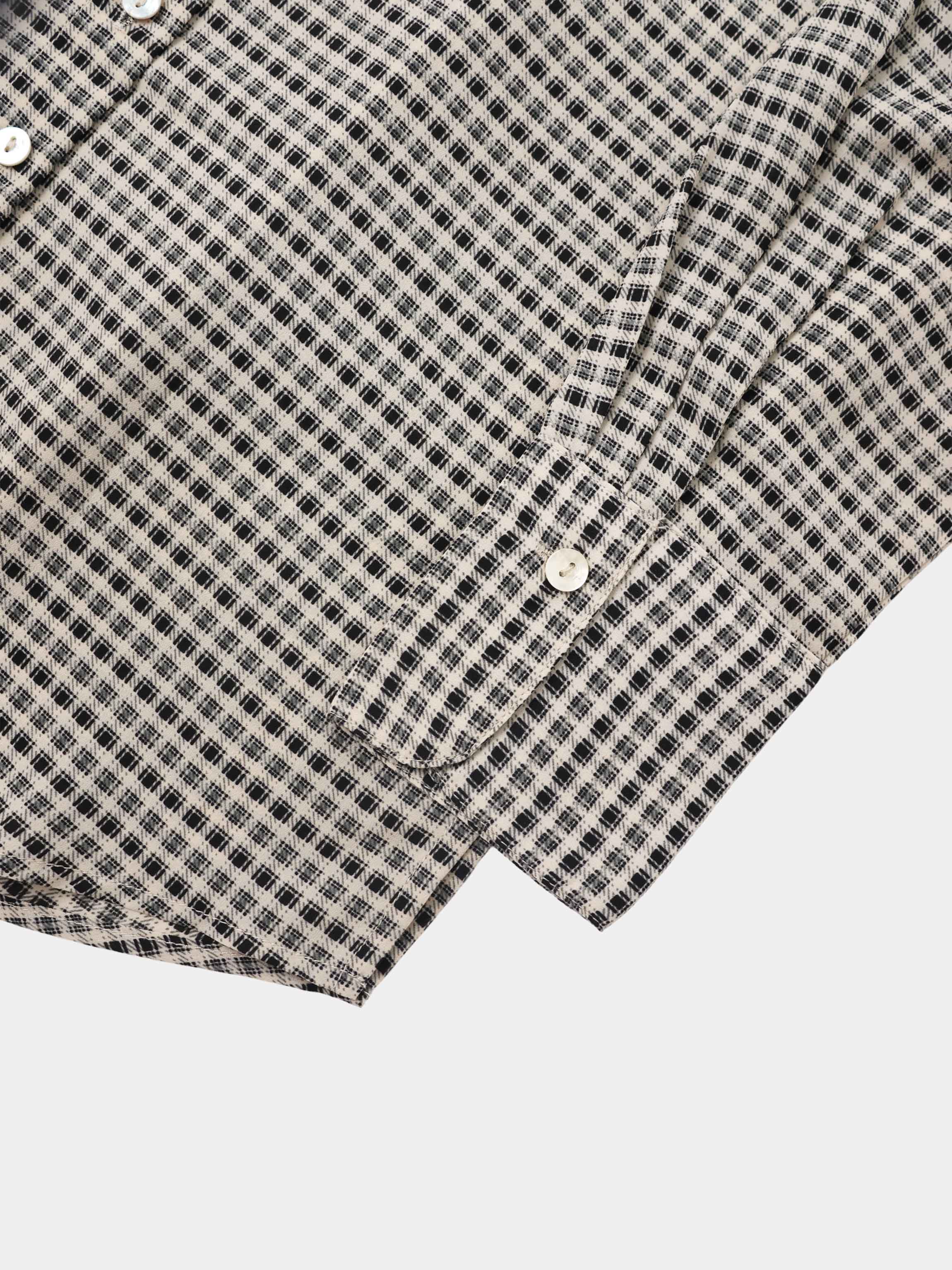 Plaid Blouse - Black Plaid
