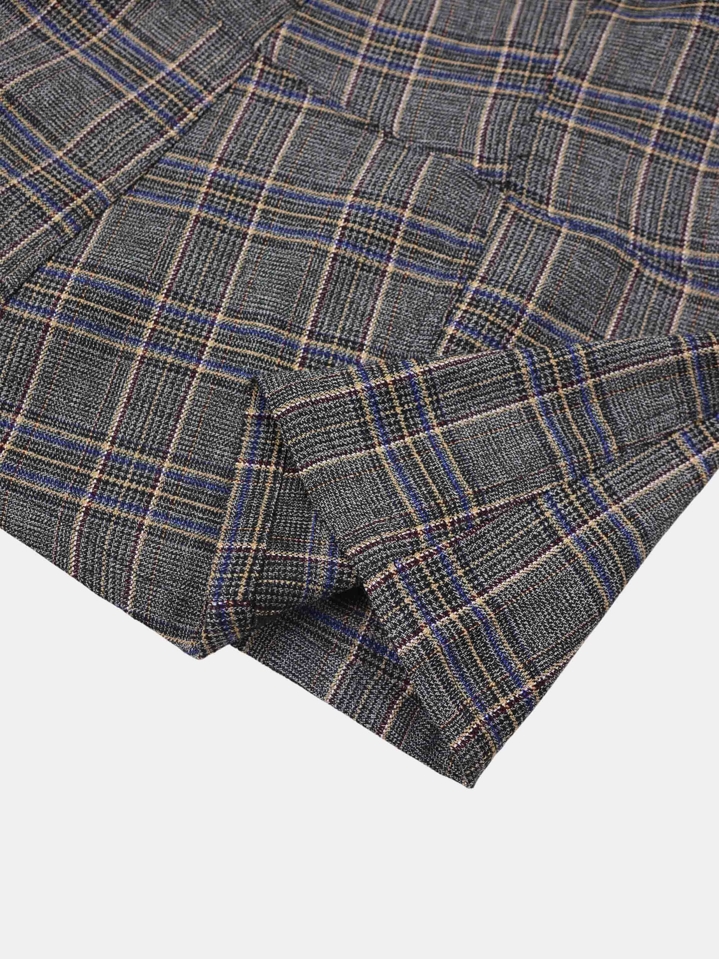 Seamed Flare Skirt - Grey Plaid