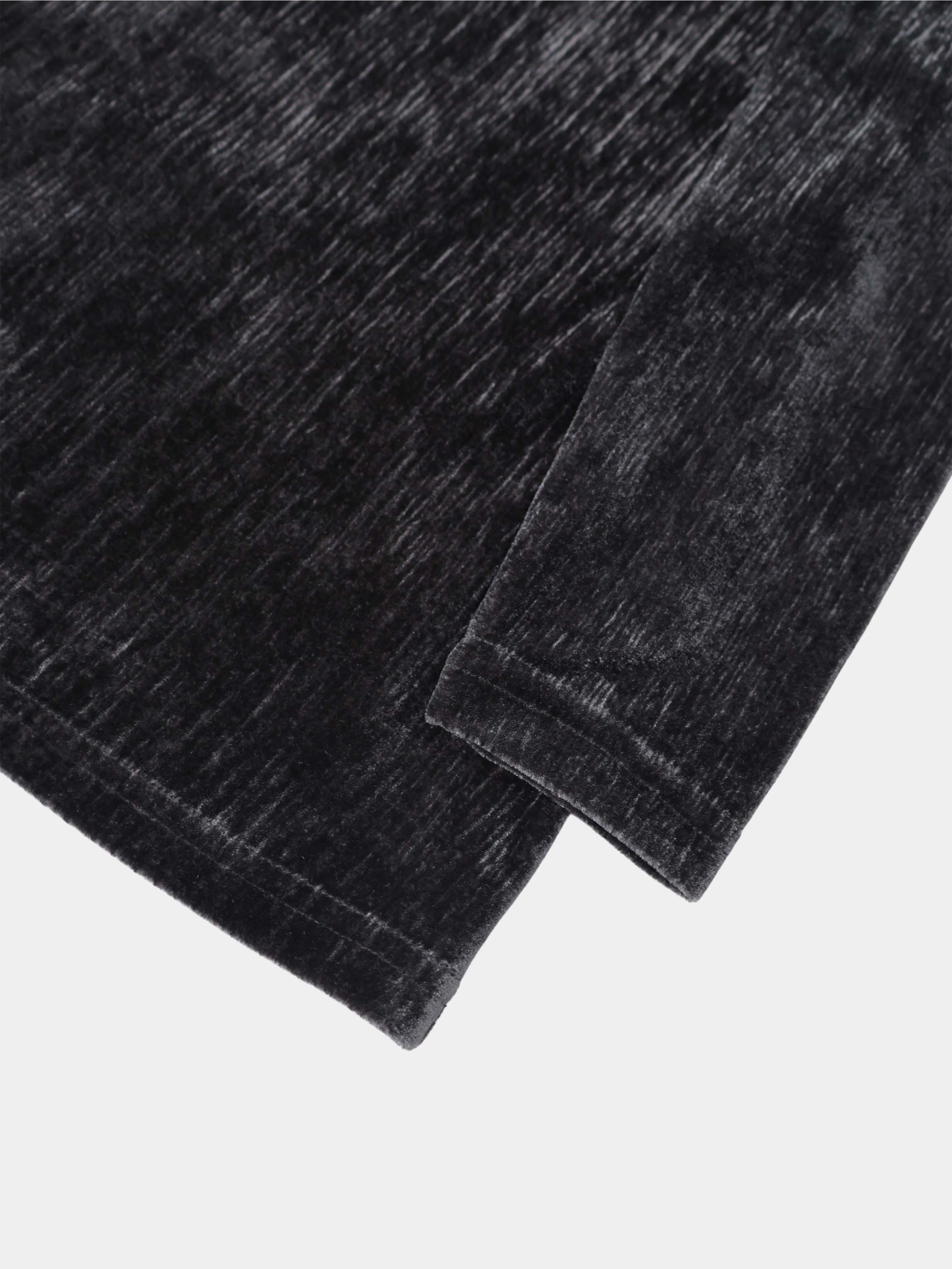 Textured Velour Turtleneck - Dark Grey