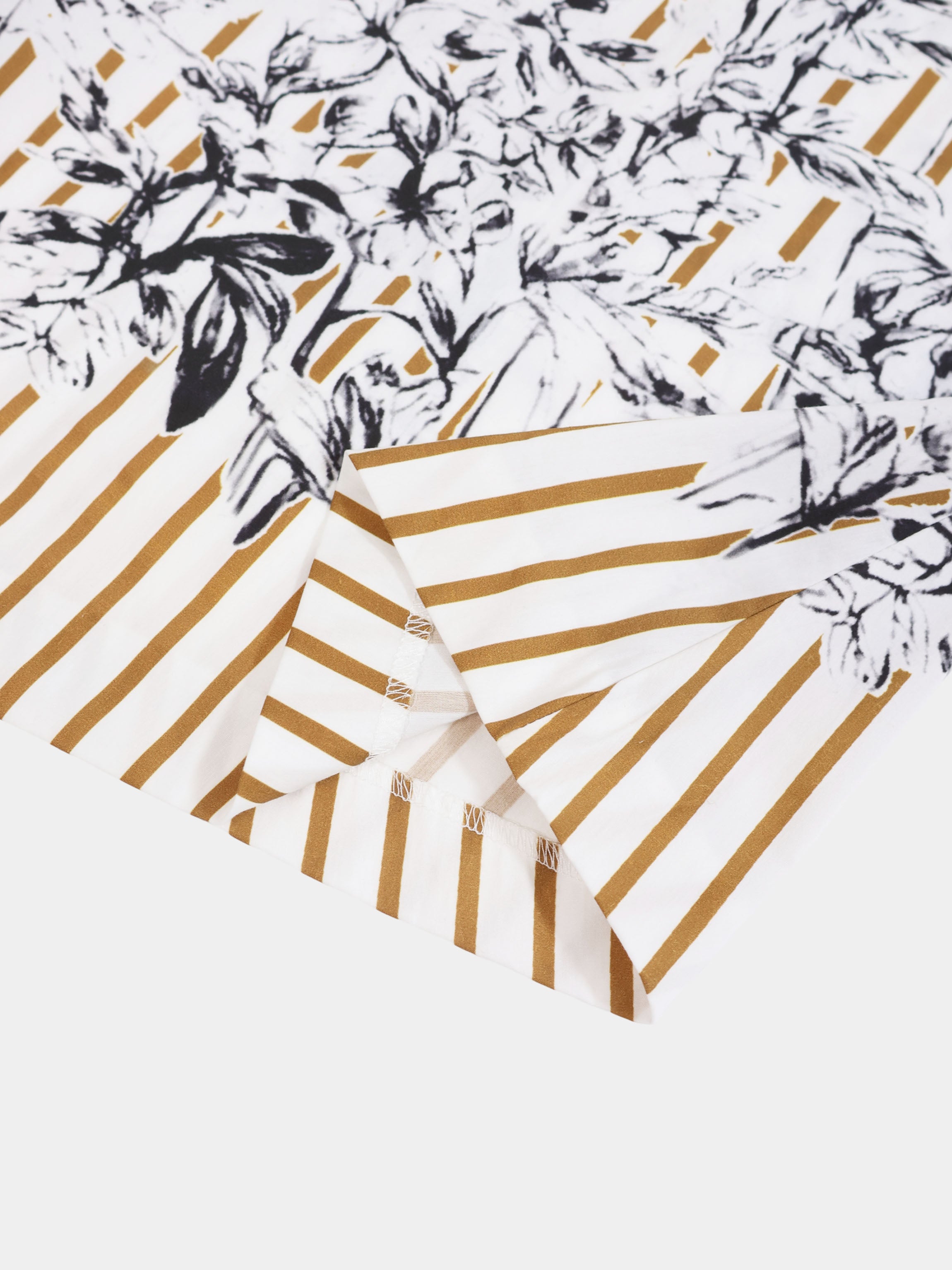High Waisted Printed Skirt-Brown/Cream Stripe