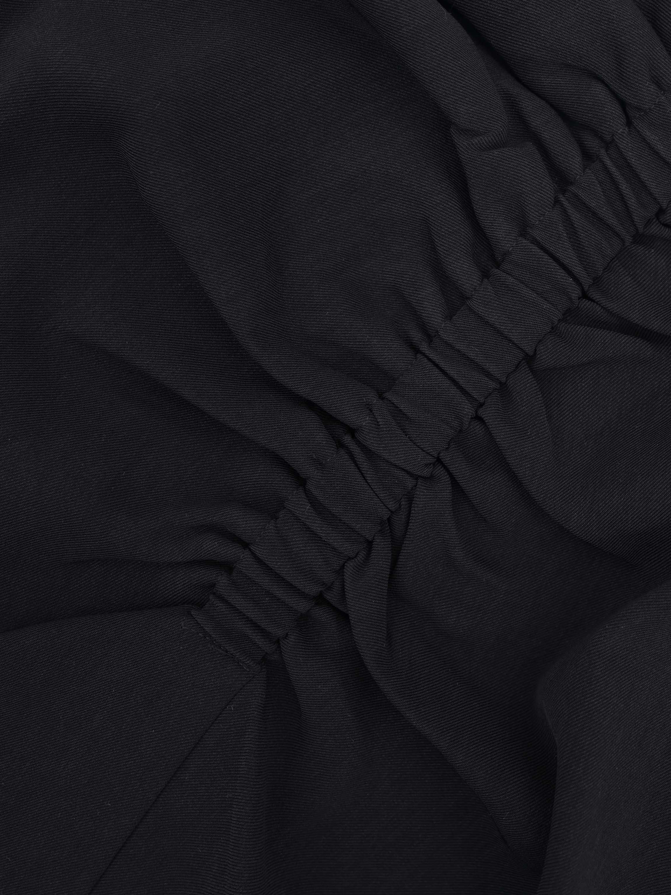 SIDE RUCHED SKIRT-BLACK