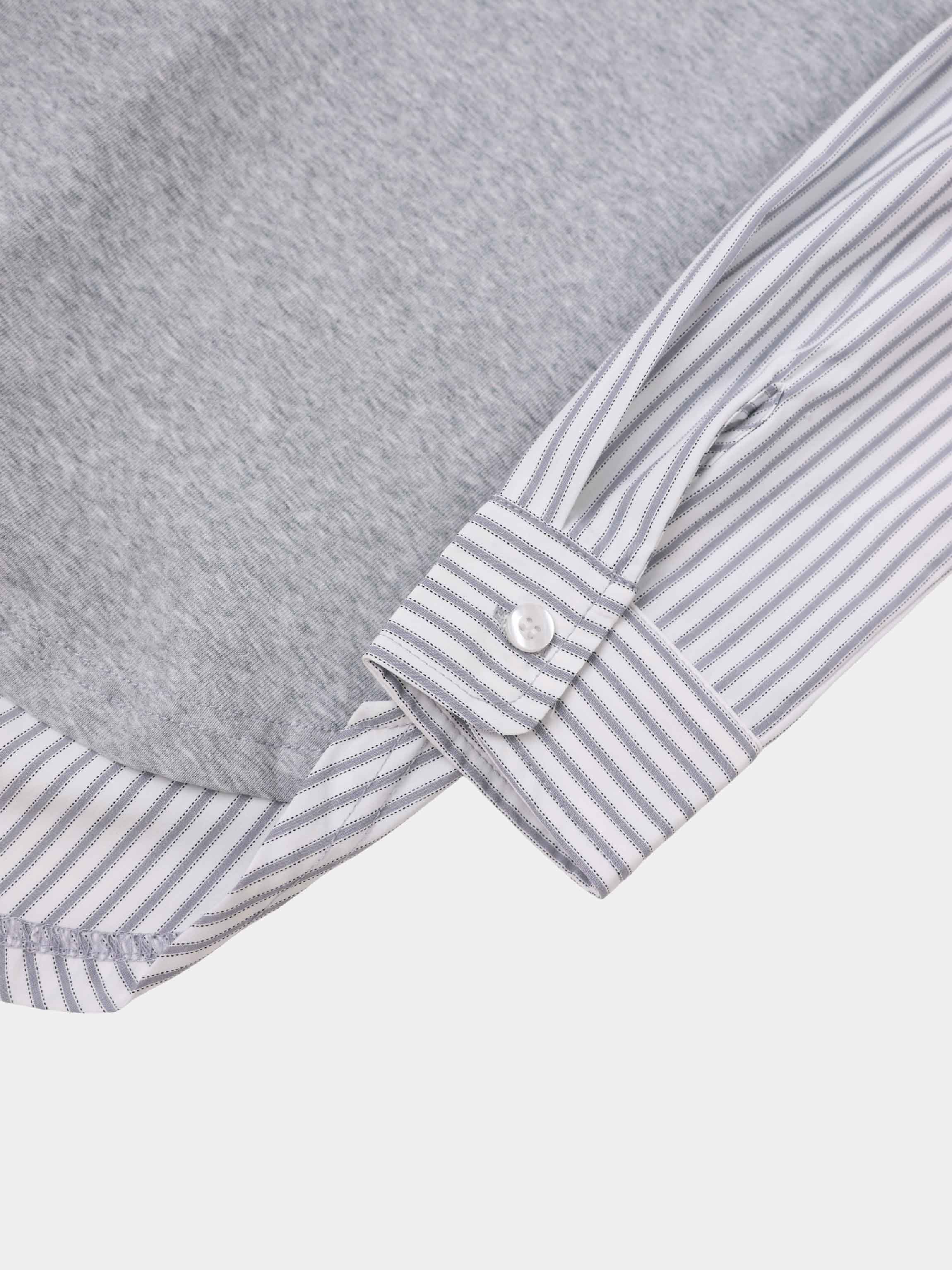 Shirt Back Polo T-Shirt-Heather Grey