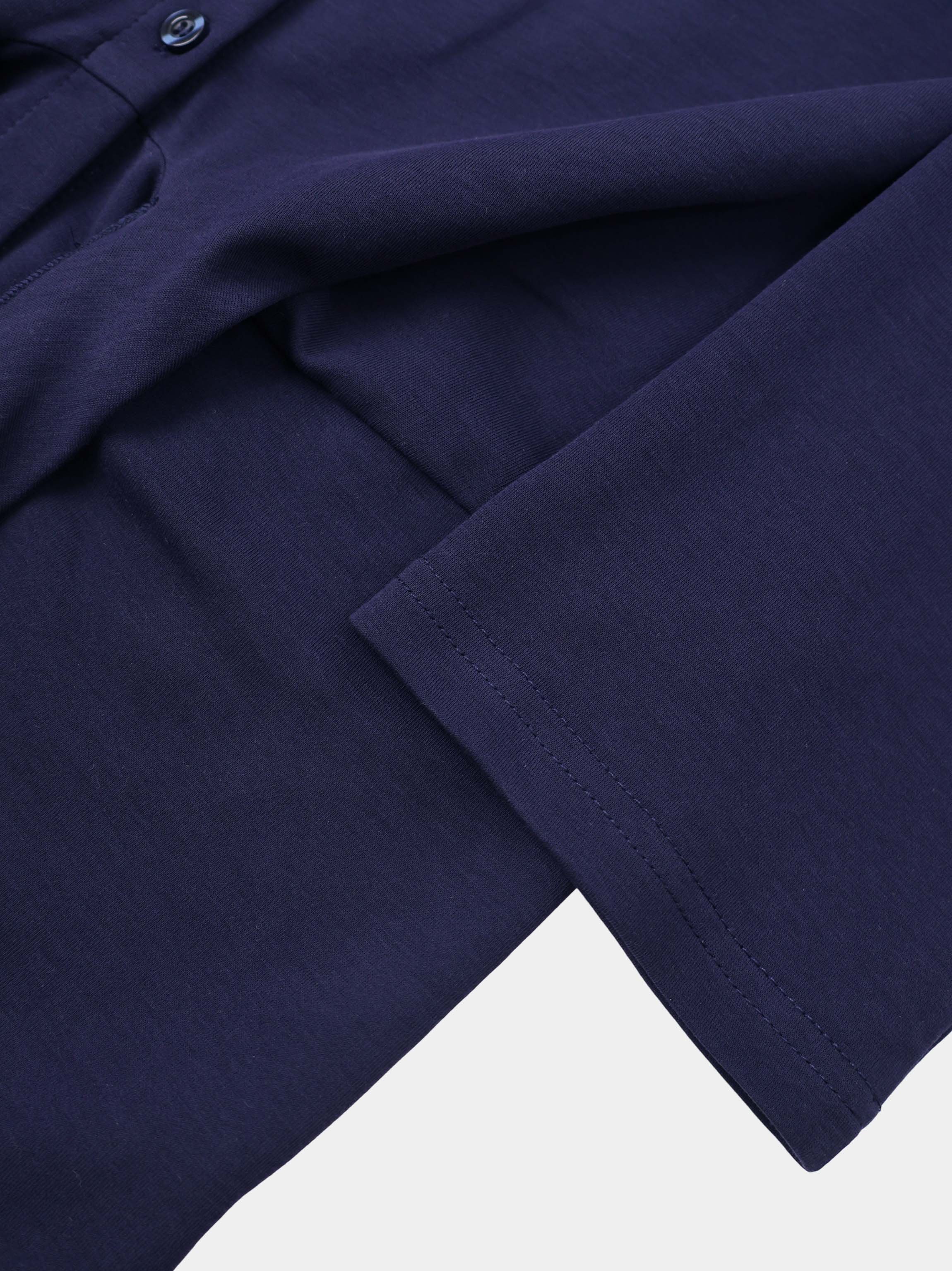 Waist Tie Button Down T-Shirt-Navy