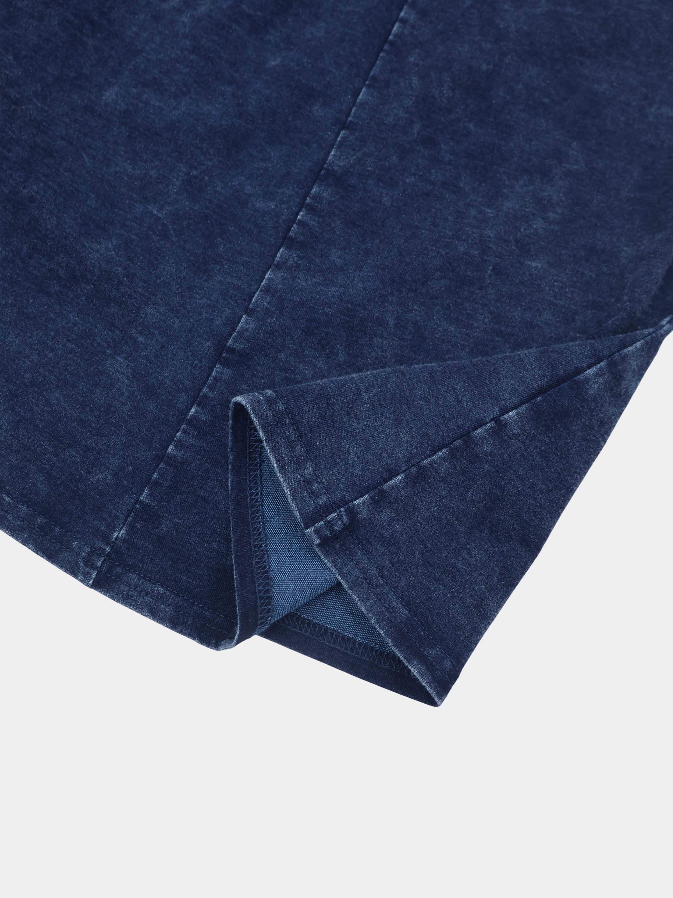 Paneled Flare Skirt 37"-Dark Blue Wash
