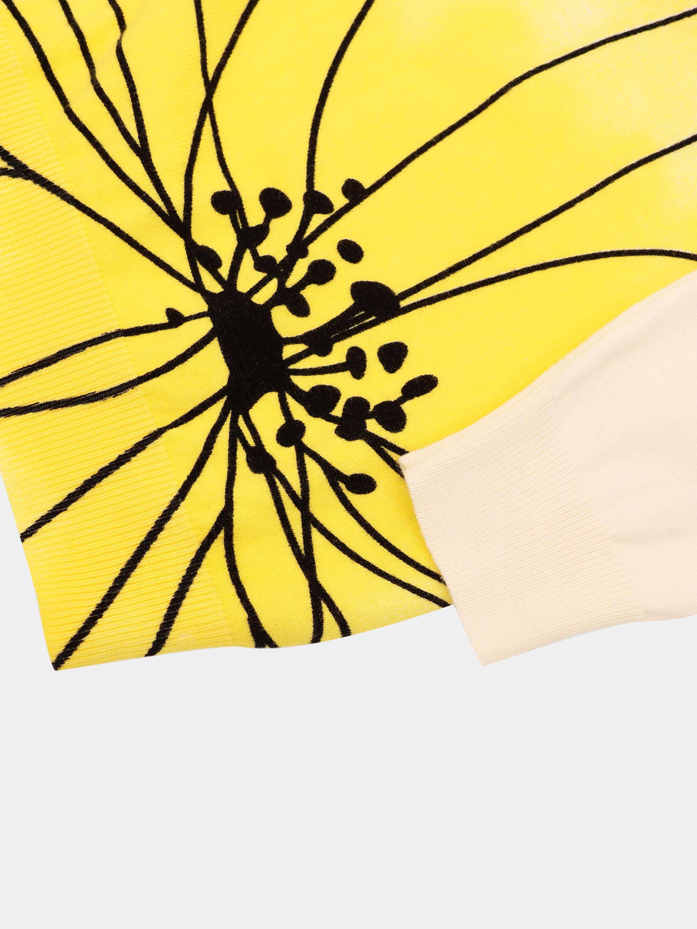 Printed High V Lightweight Sweater-Flower Burst