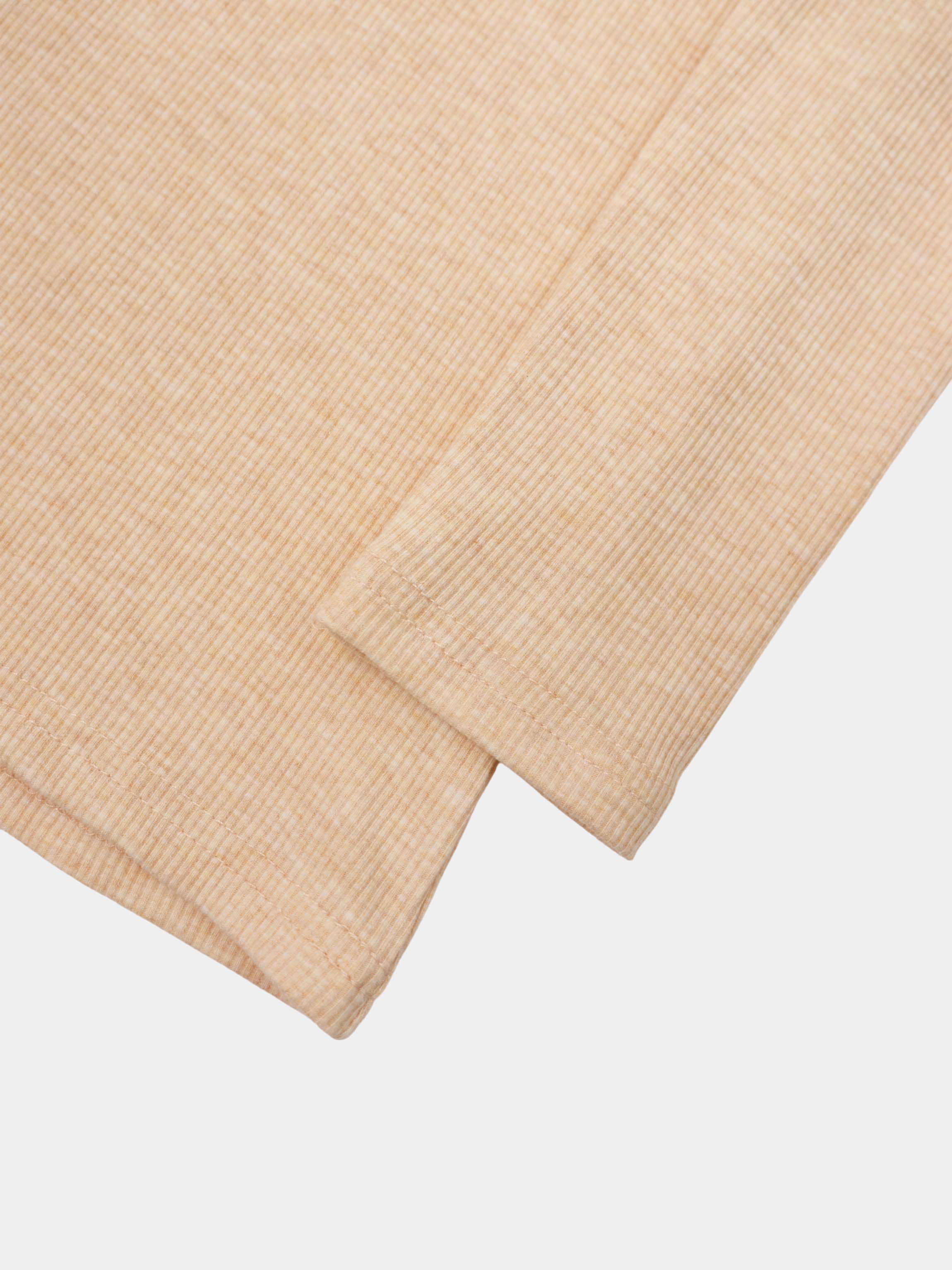 Heathered Collared Tee-Tan