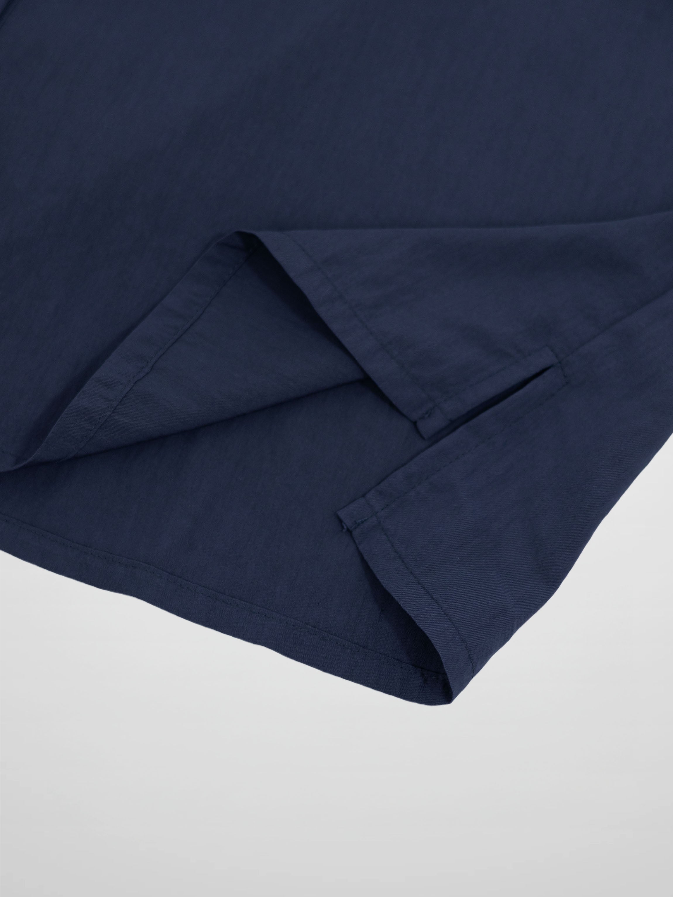 Boxy Dolman Sleeve Crinkle Blouse-Navy