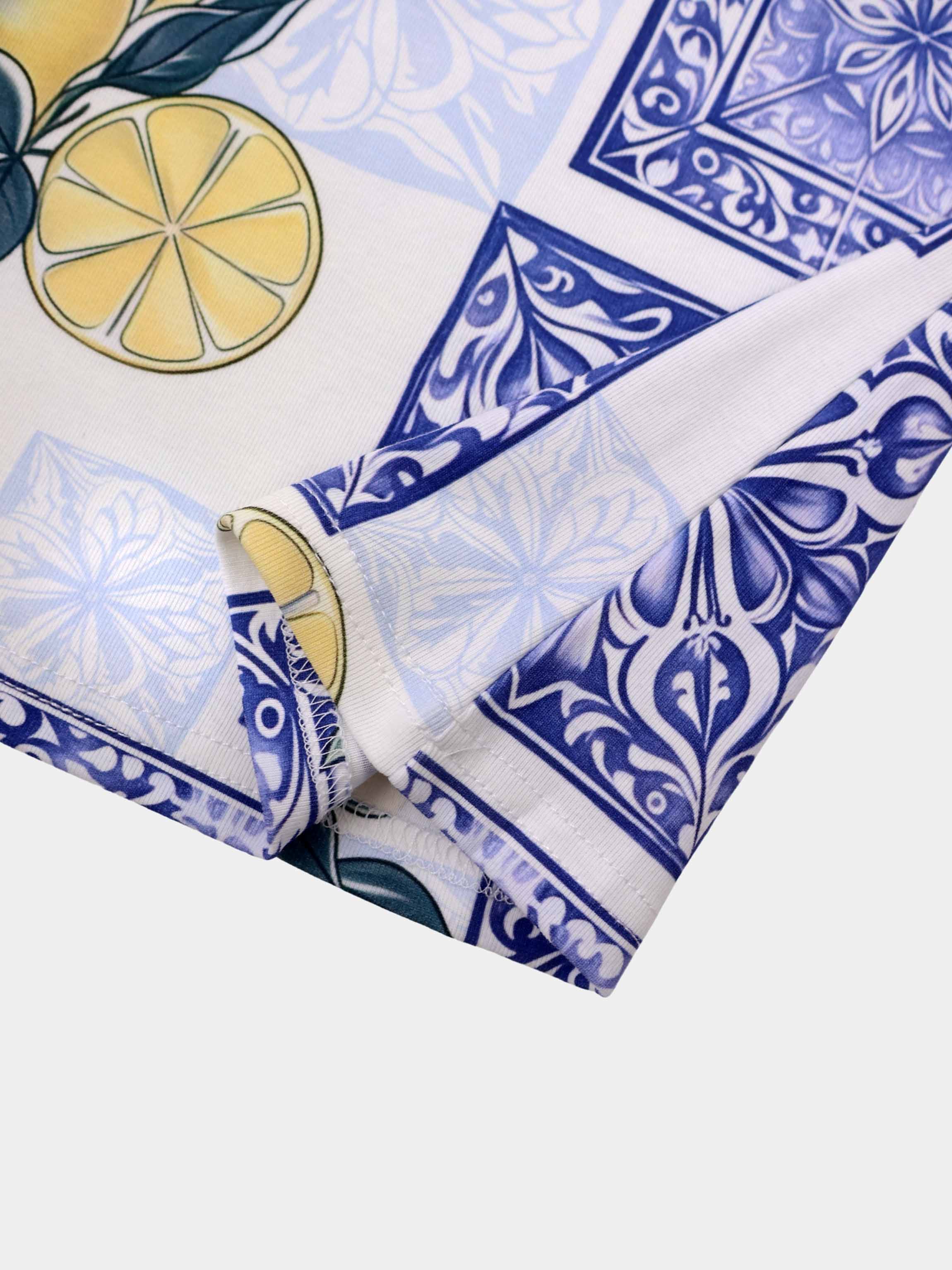 Basic Printed T-shirt-Lemon Paisley