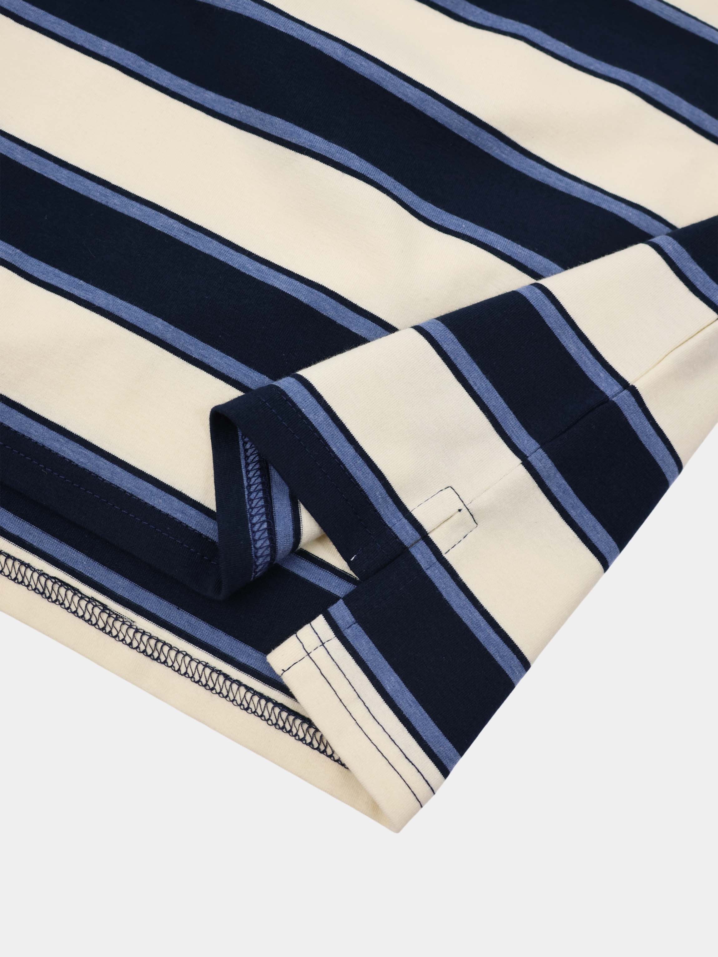 Wide Stripe Rugby T-Shirt-Navy Stripe
