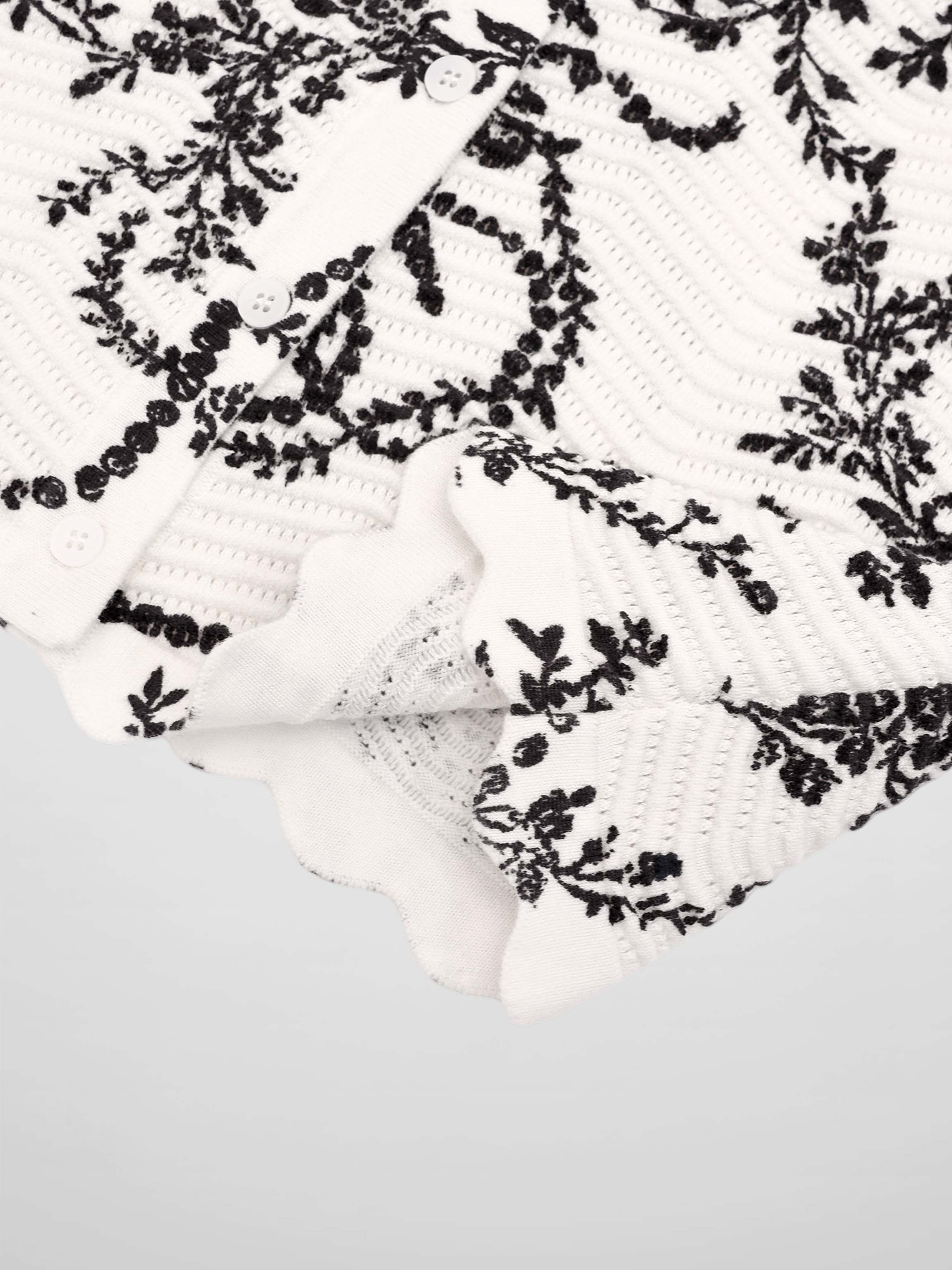 Printed Wave Cardigan-Scattered Vines