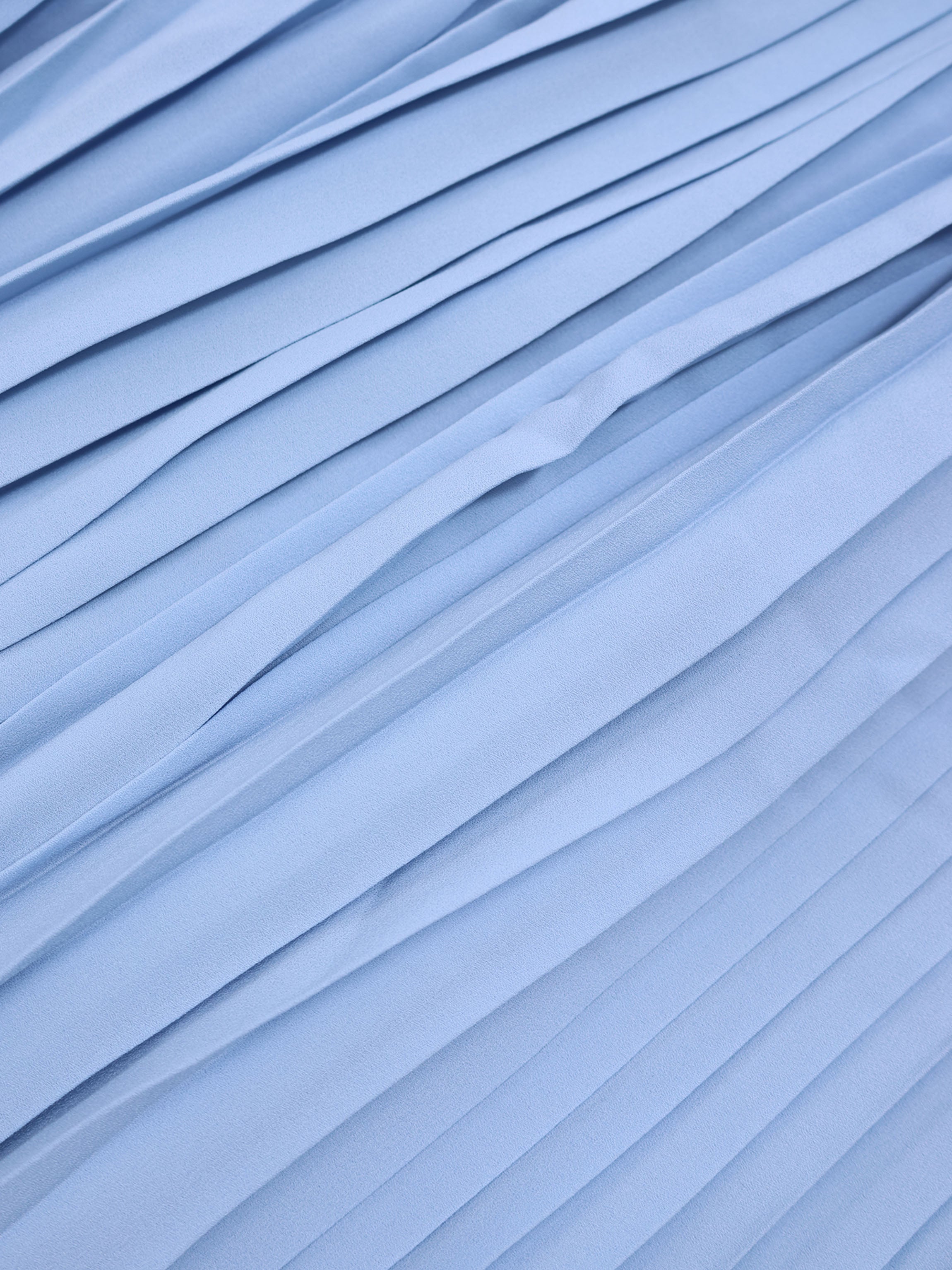 Chiffon Drop Waist Pleat Skirt-Light Blue