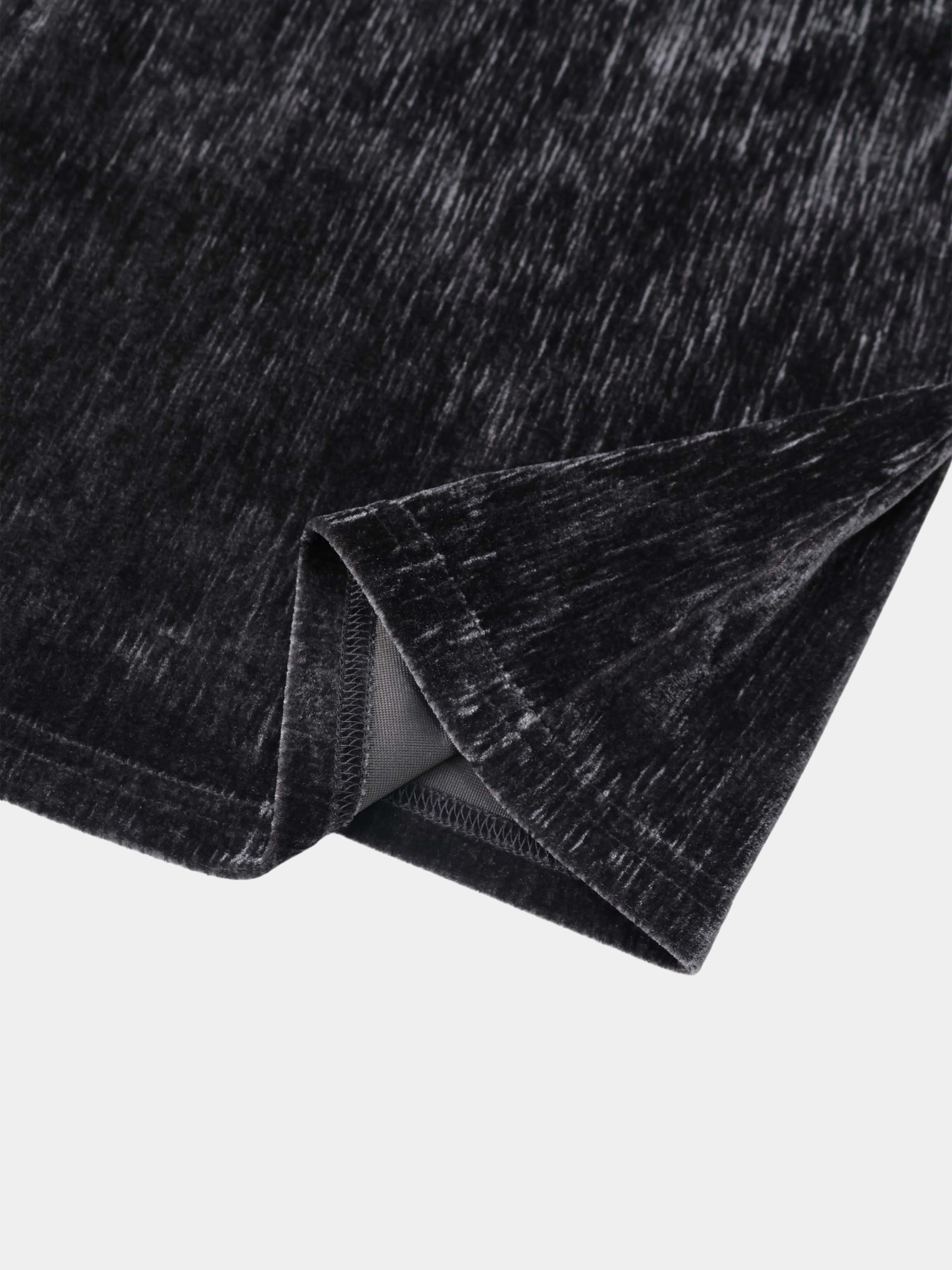 Textured Velour Turtleneck - Dark Grey