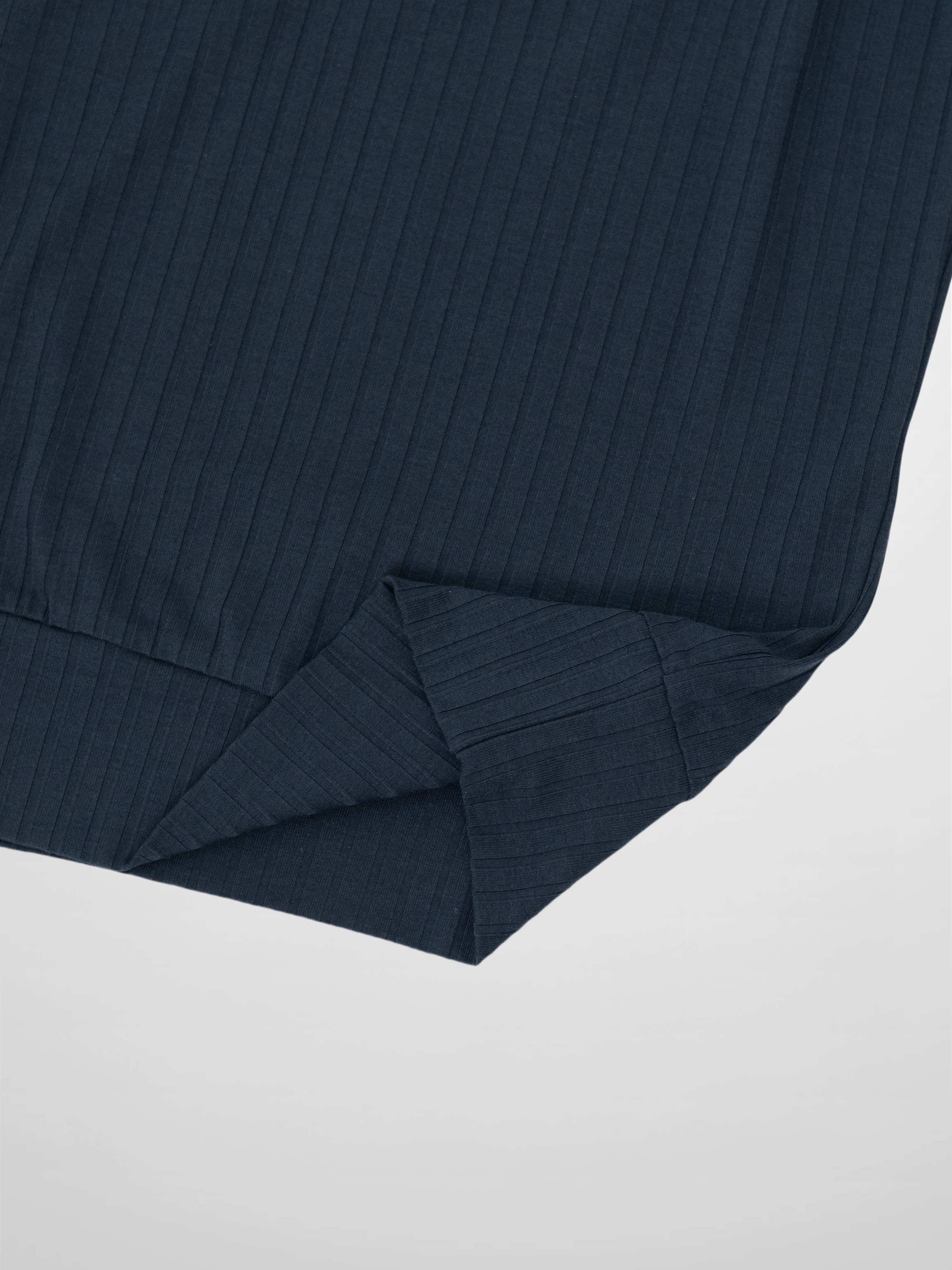 Ribbed High V Bomber-Navy