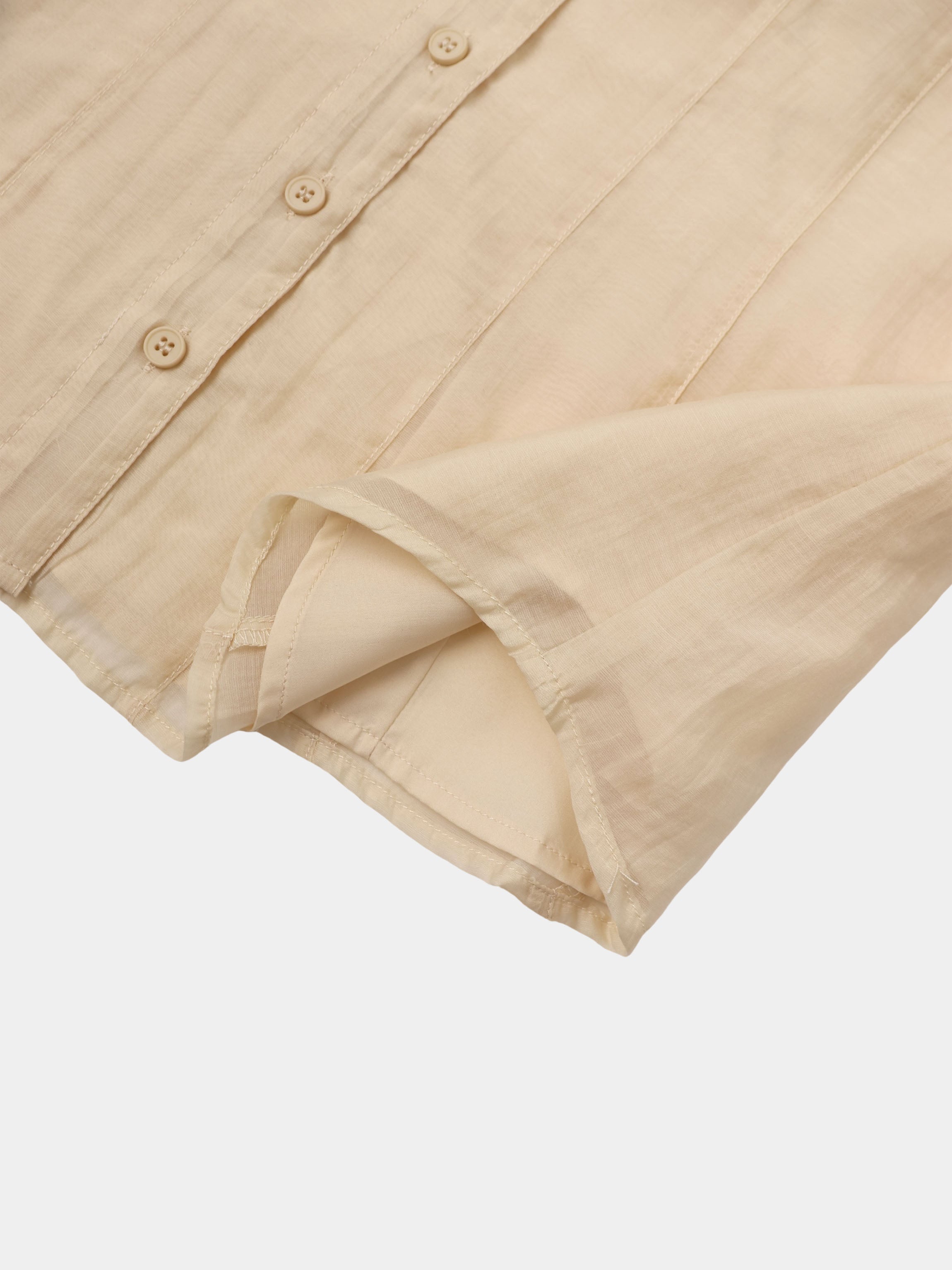 High V Neck Blouse-Sand