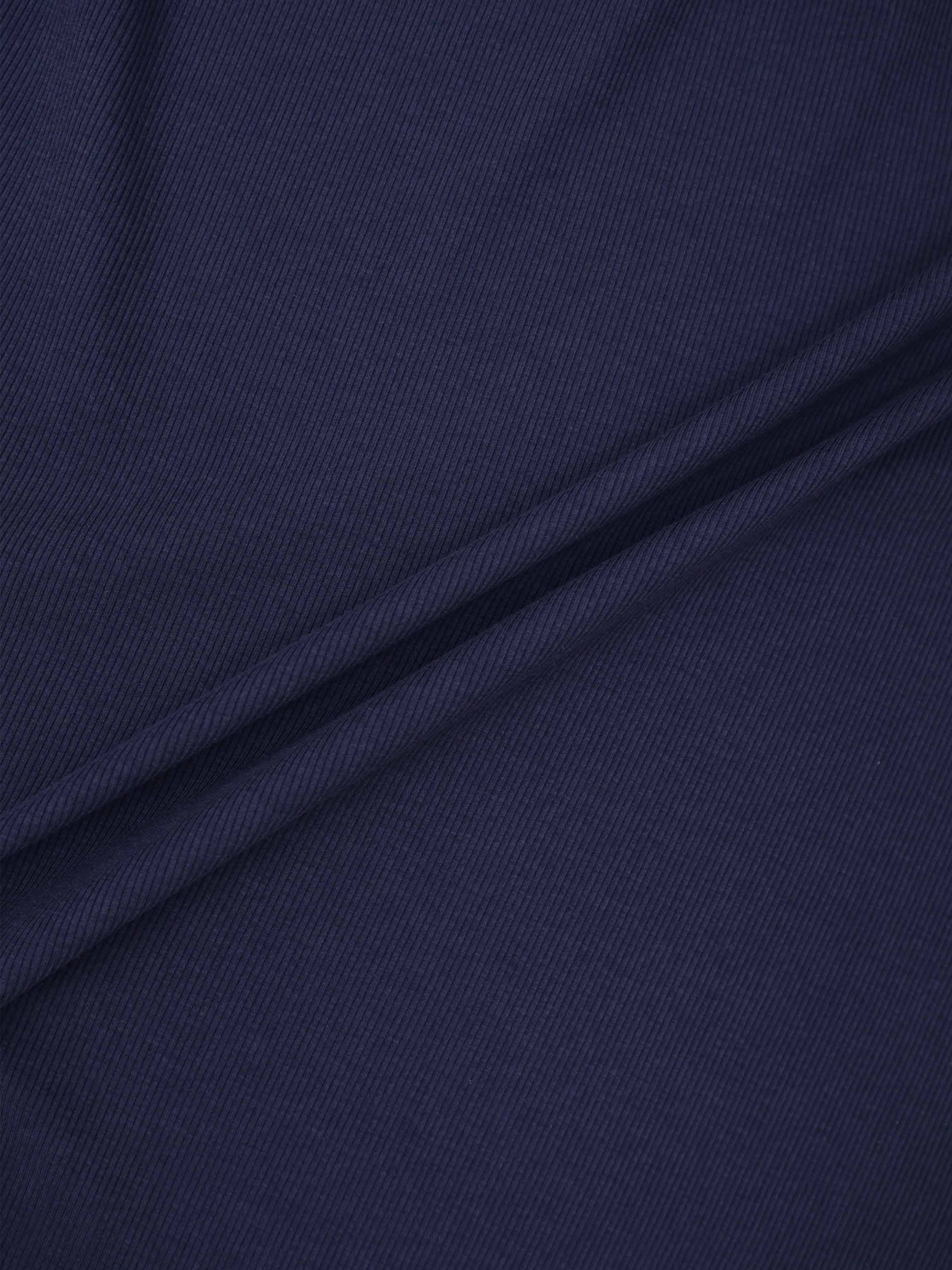 T-Shirt Ribbed Yoke Skirt-Navy
