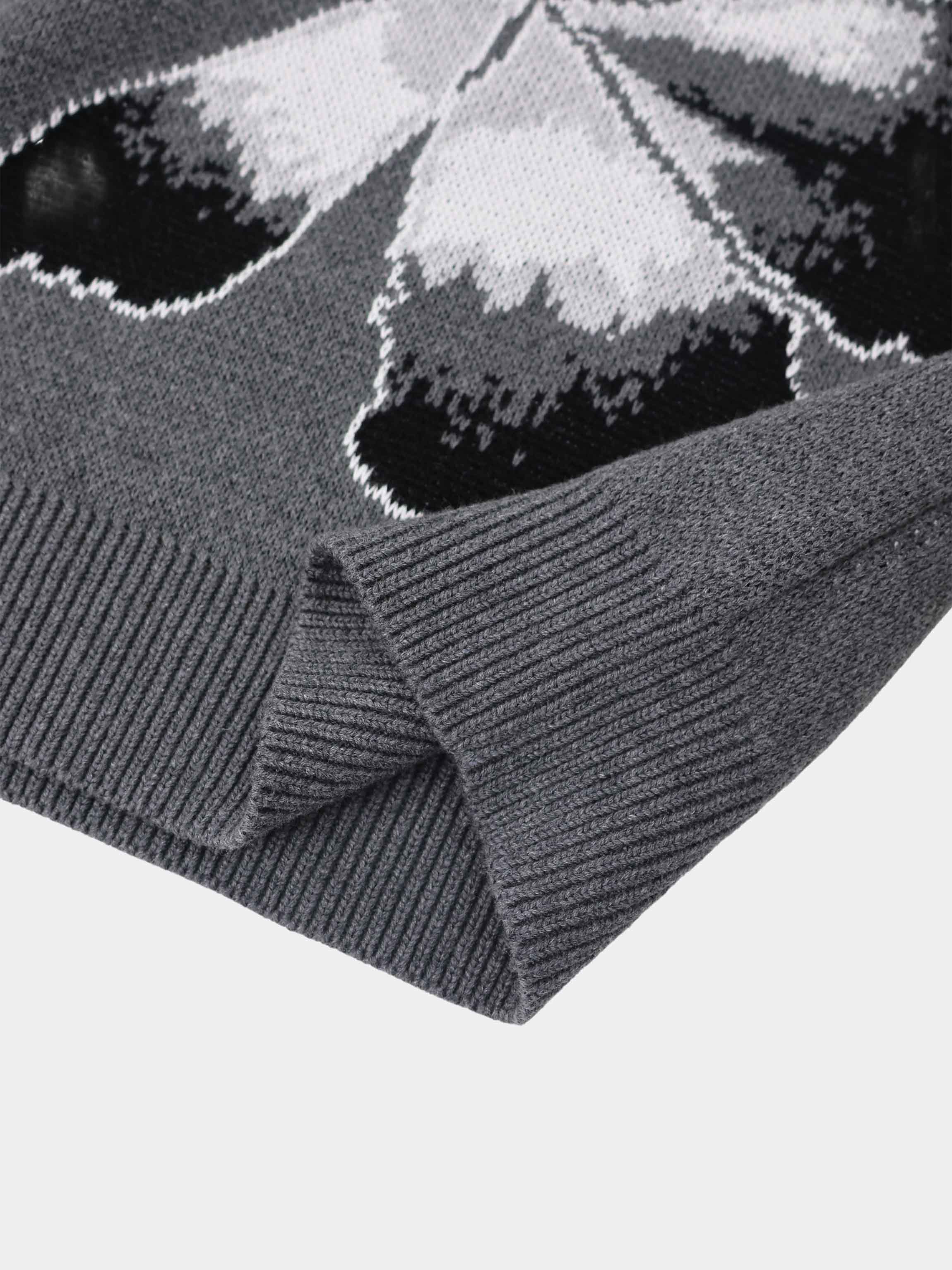 Flower Design Sweater - Grey