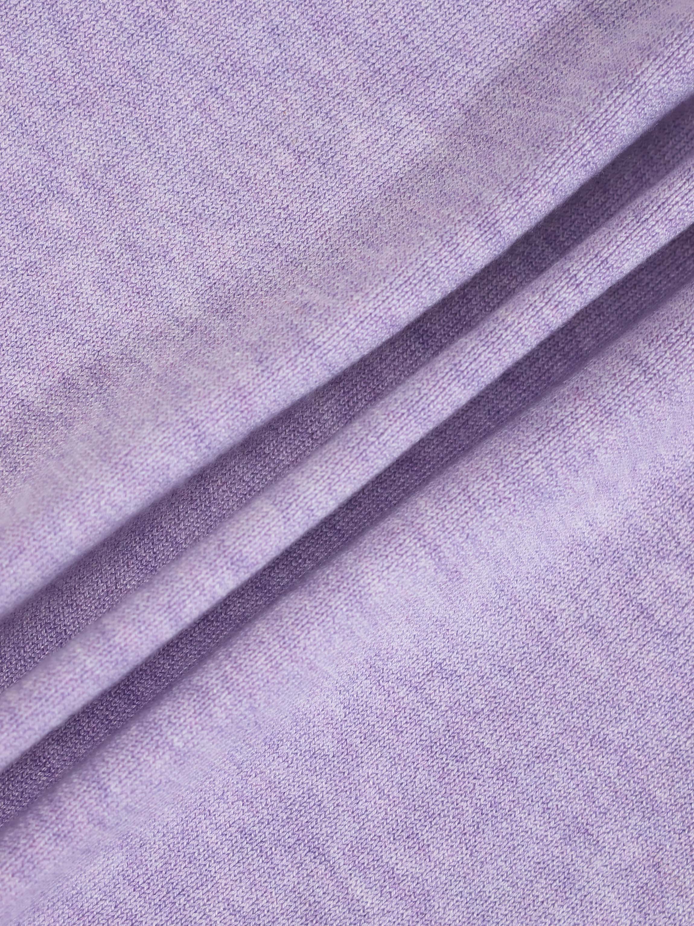 Trim Detail Crew Crop Cardigan-Heathered Lavander