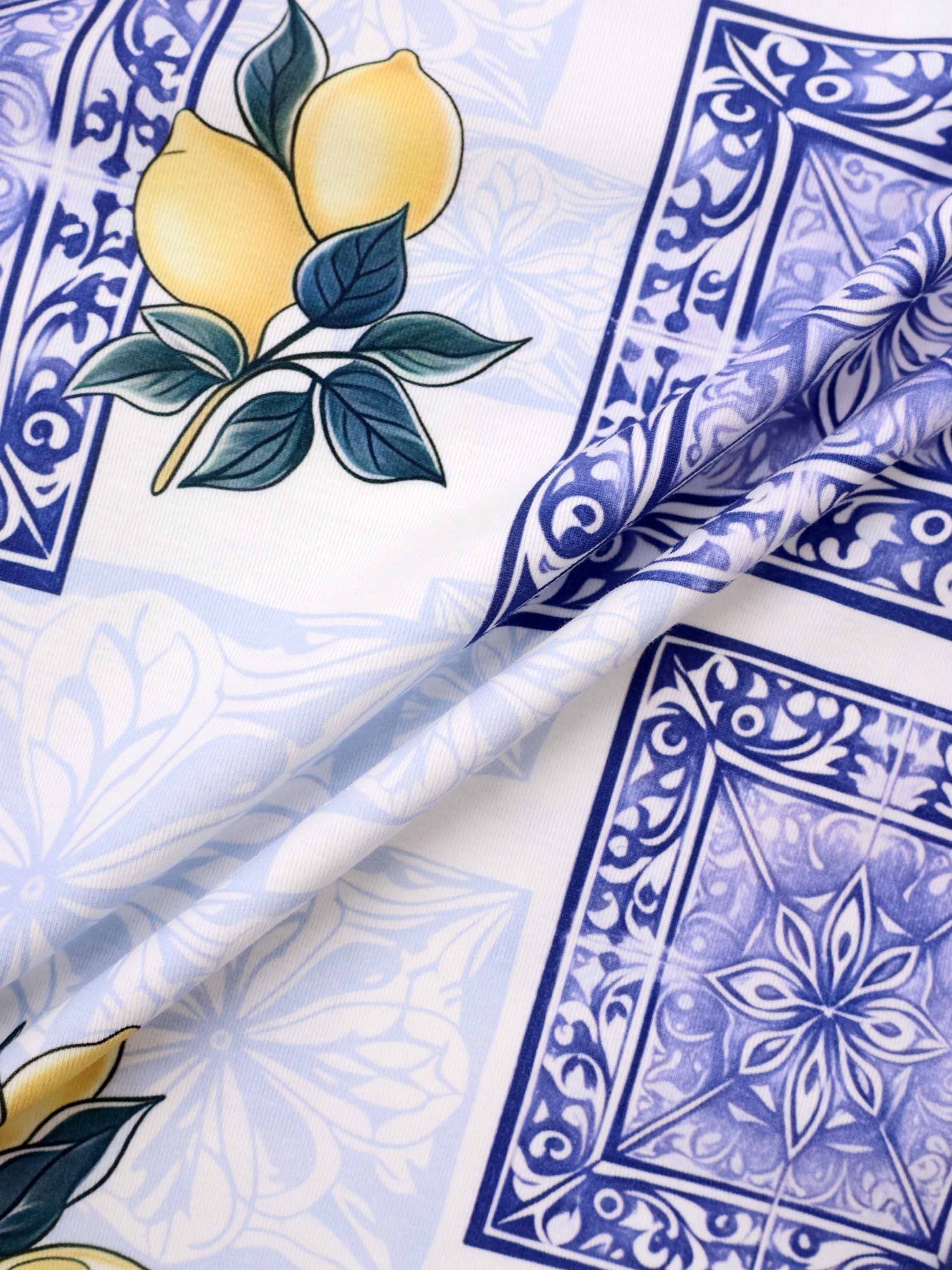 Basic Printed T-shirt-Lemon Paisley