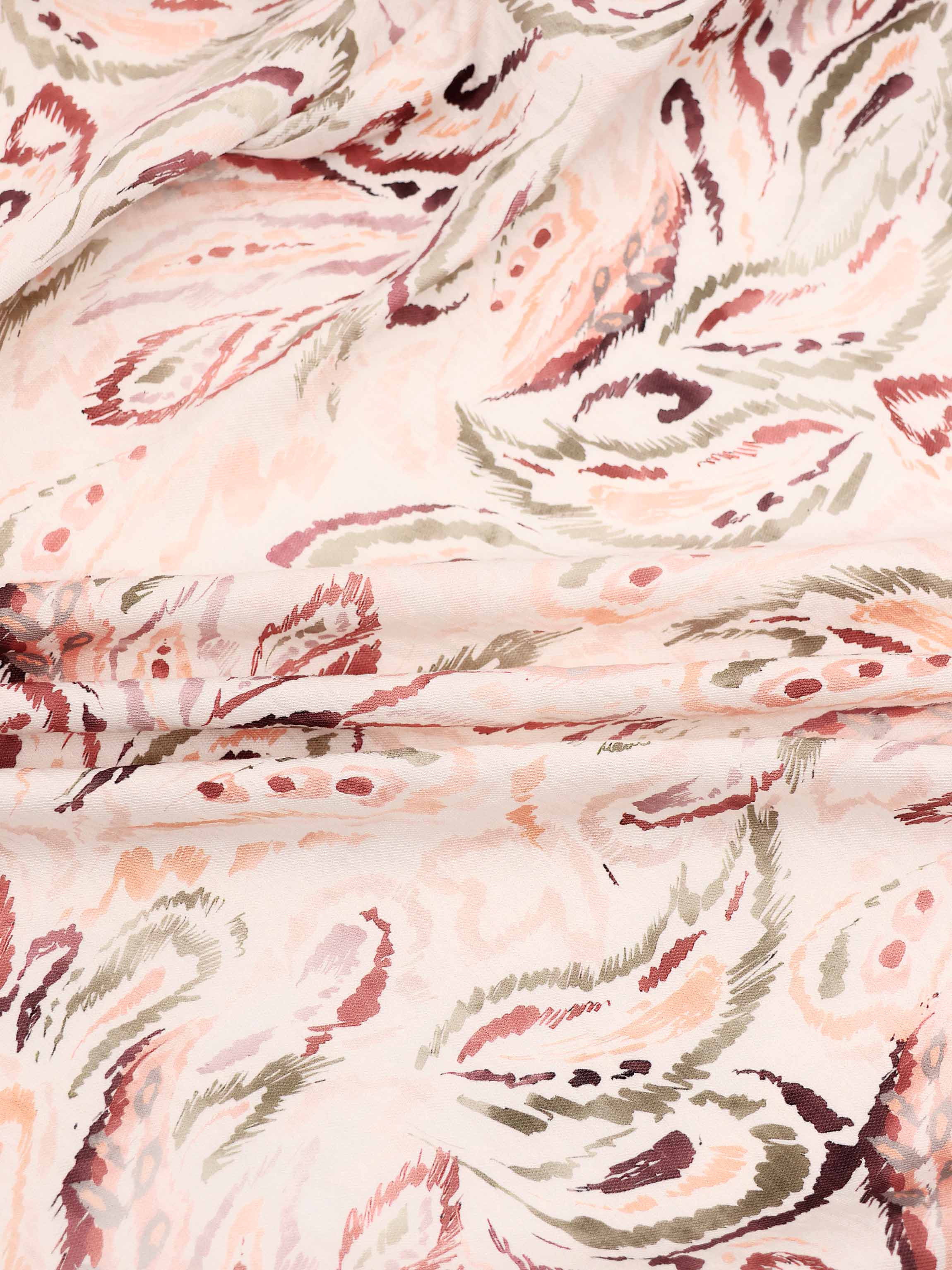 Button Down Collared Blouse-Peach Sketch