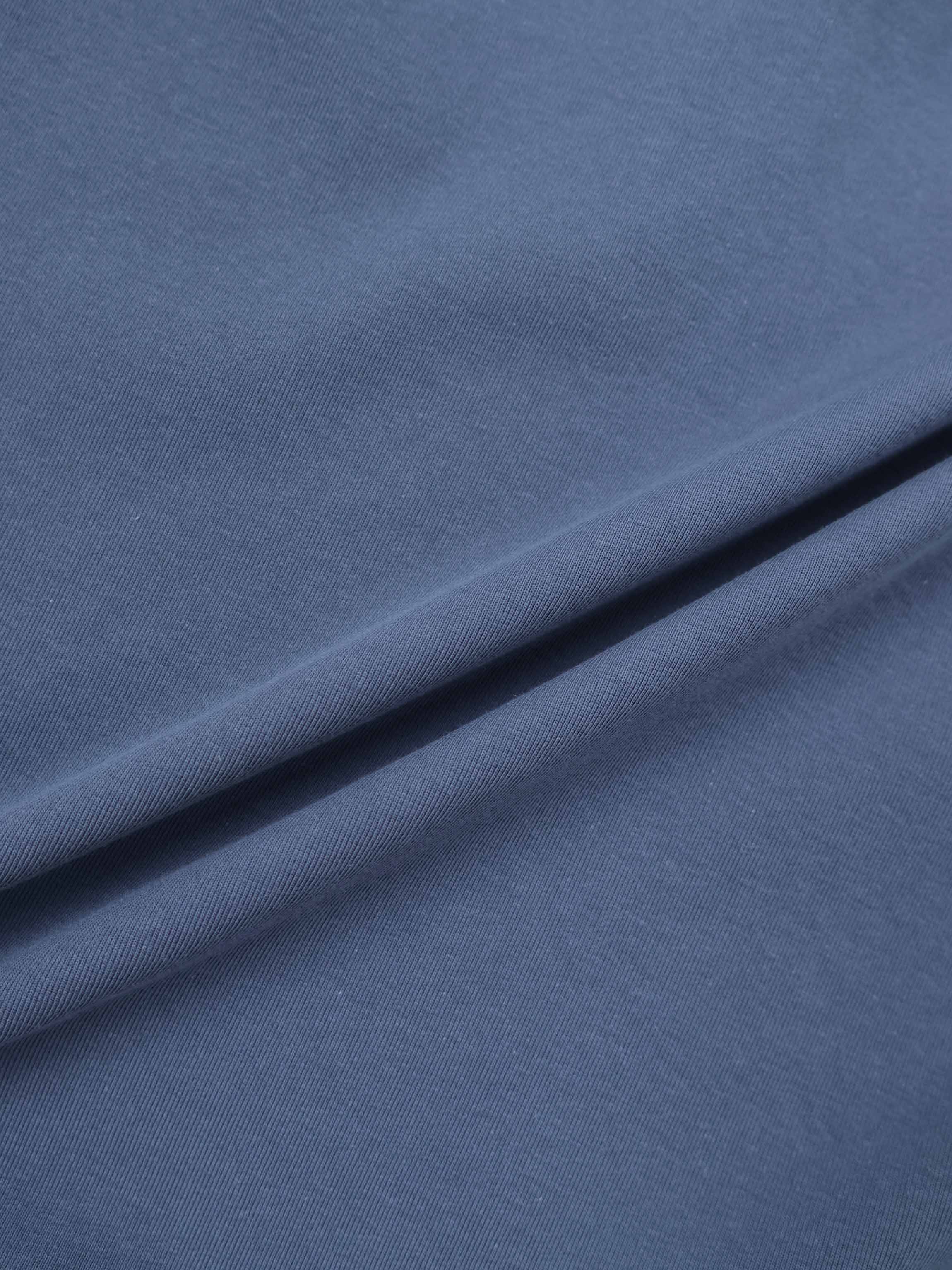 Collared Bomber Tee-Grey Blue