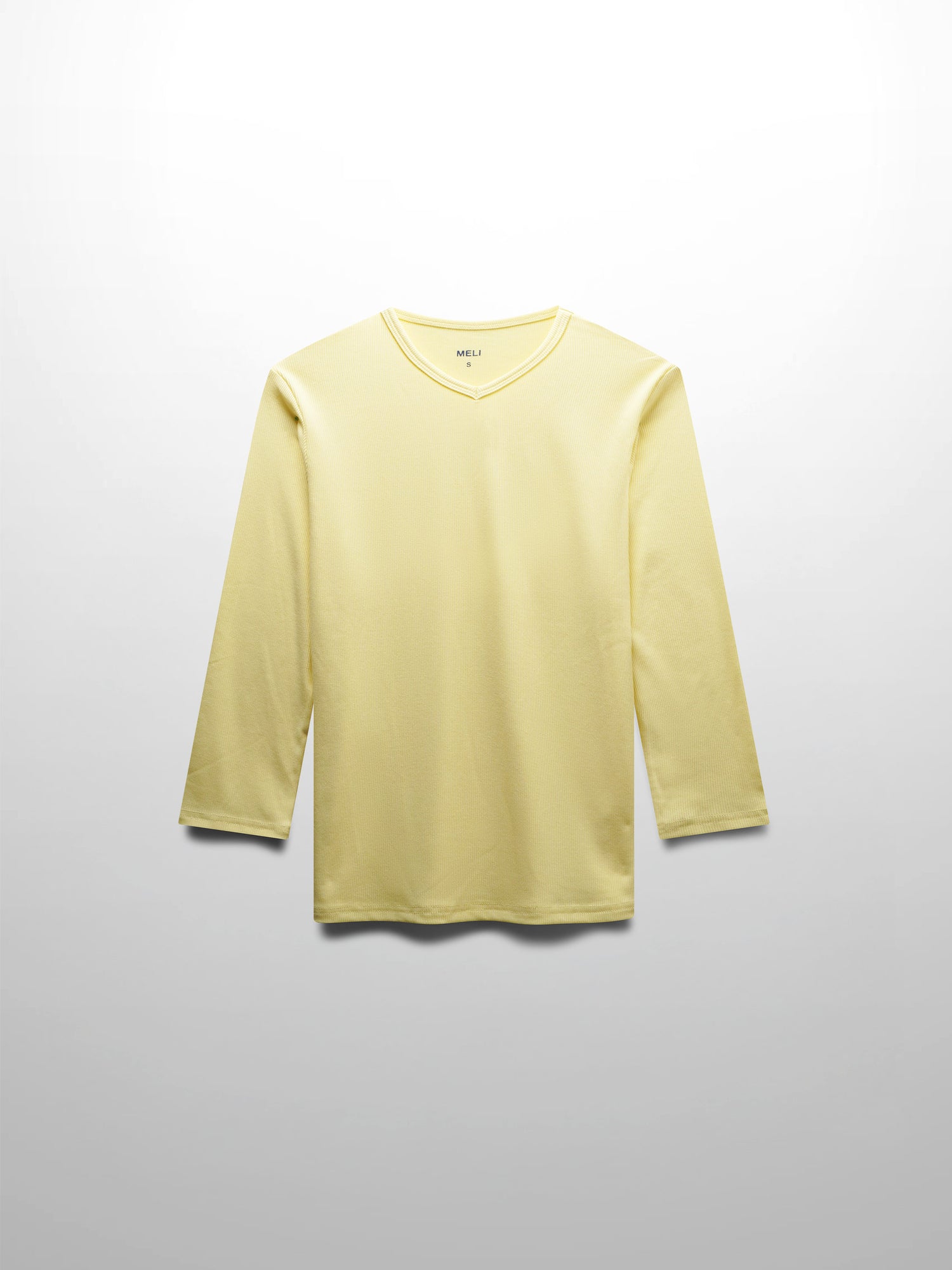 RIBBED HIGH V 3Q-BUTTER YELLOW