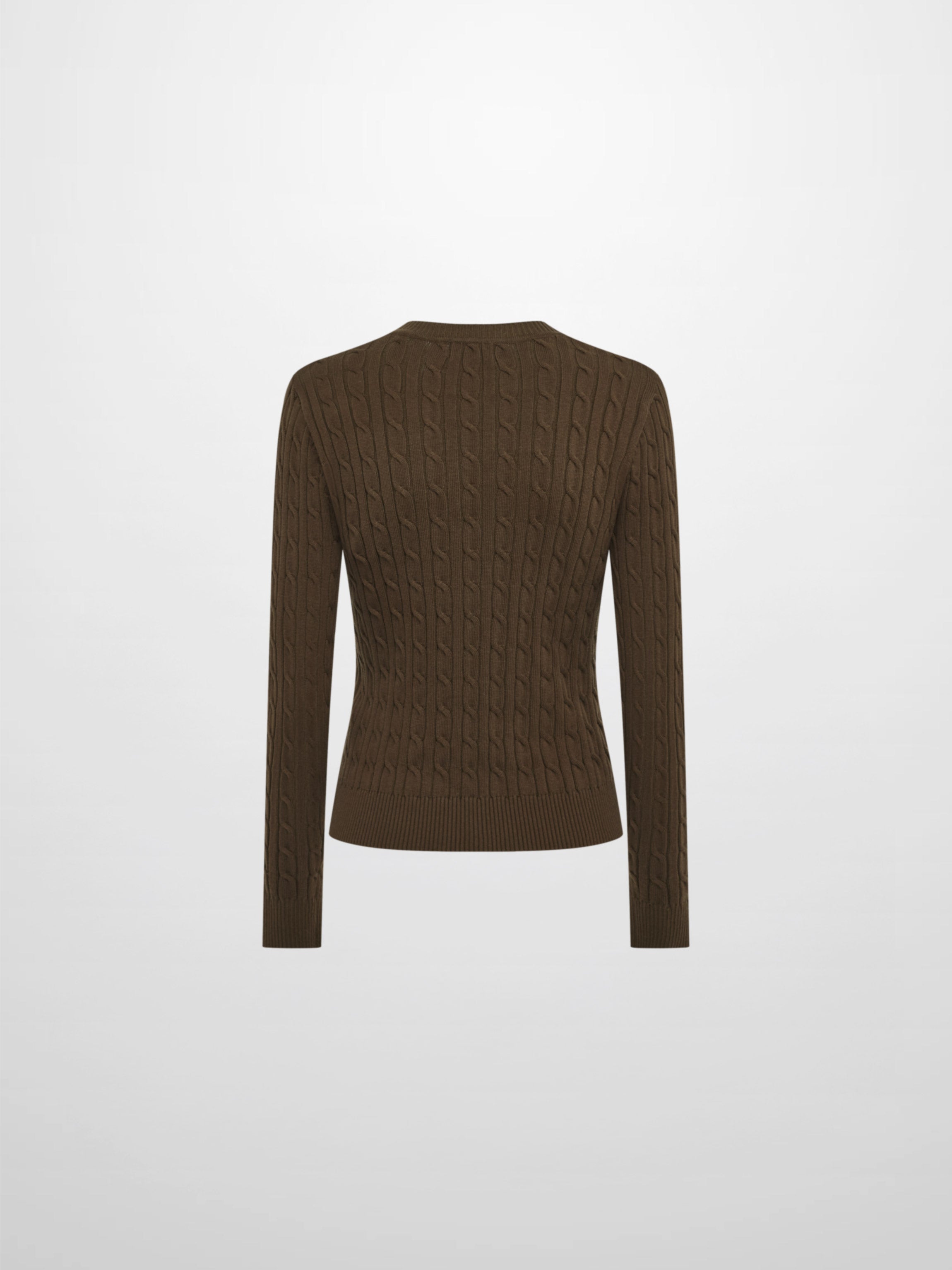 Cable Knit Sweater - Military Brown