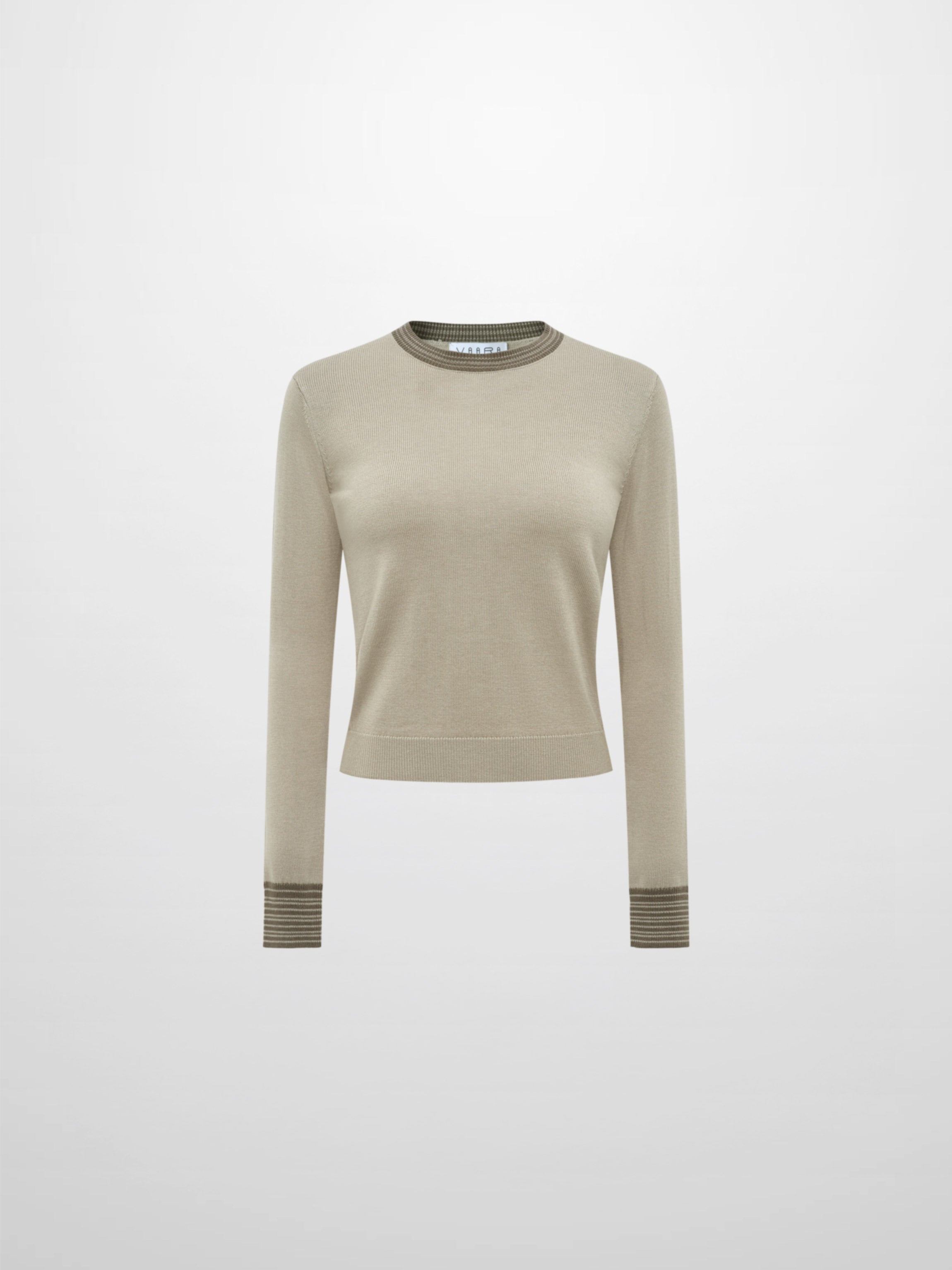 Wool Blend Crew Sweater - Green