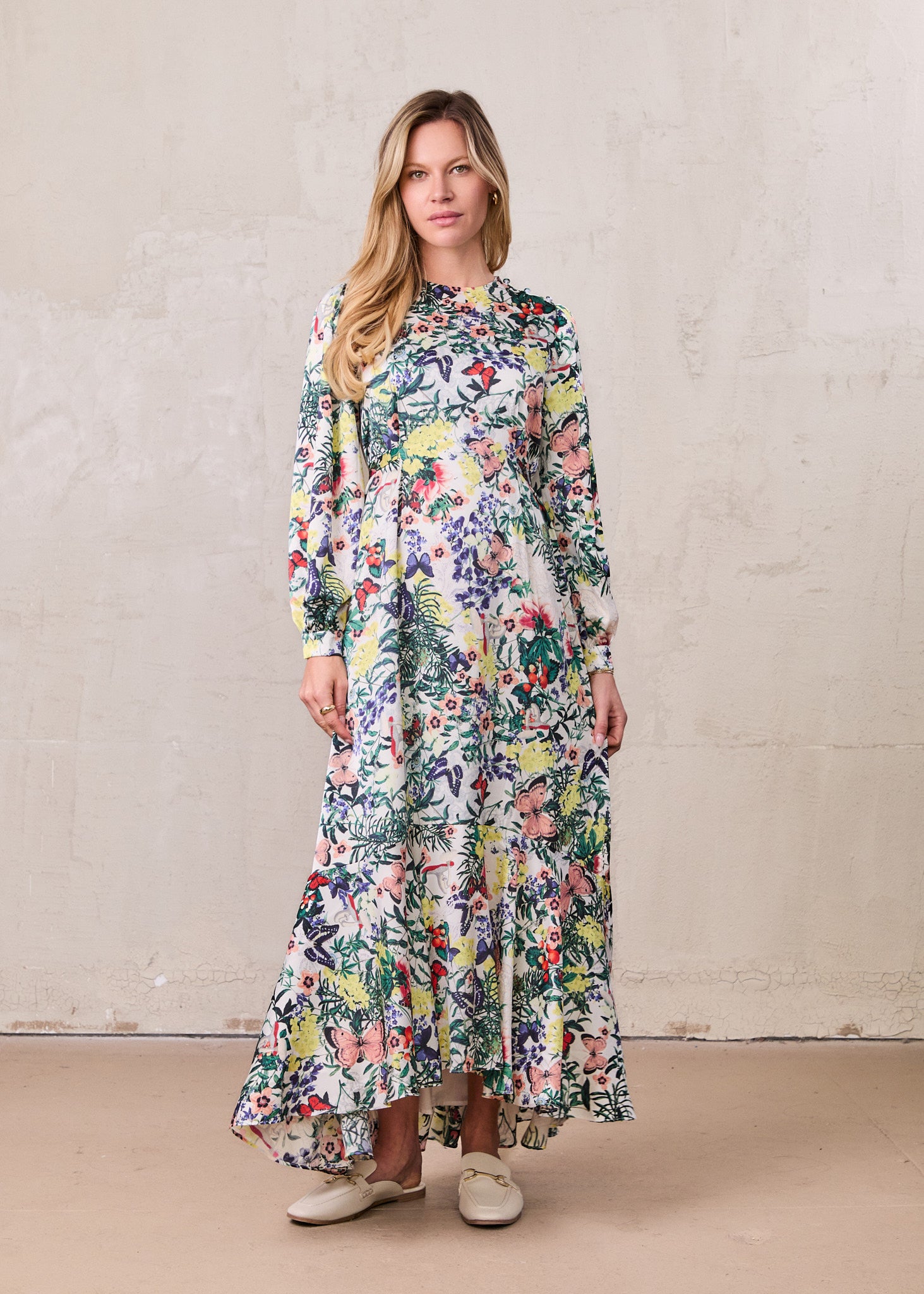 High Low Belted Dress-Garden